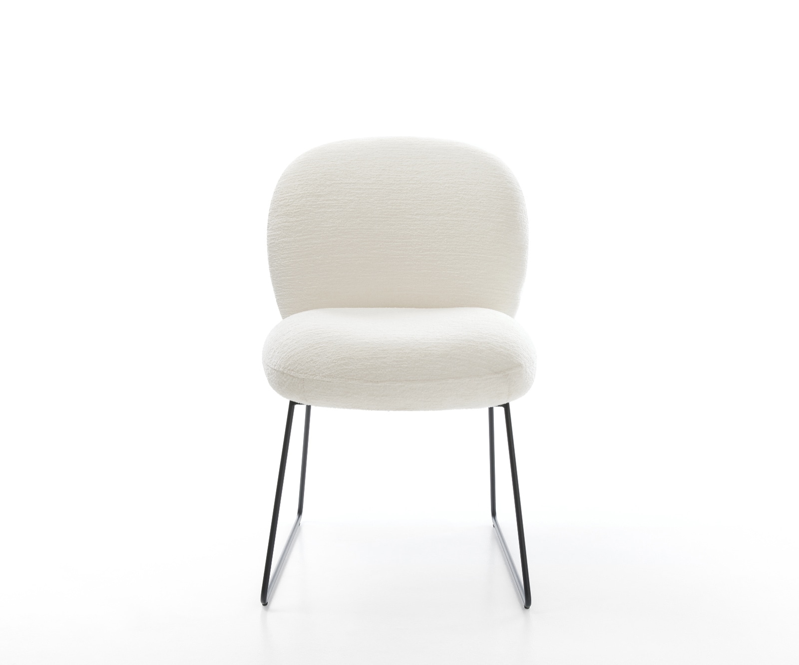Esszimmerstuhl Nube-Flex Bouclé Soft Beige Kufengestell Schwarz Taschenfederkern 1 Esszimmerstuhl Nube-Flex Bouclé Soft Beige Kufengestell Schwarz Taschenfederkern 1