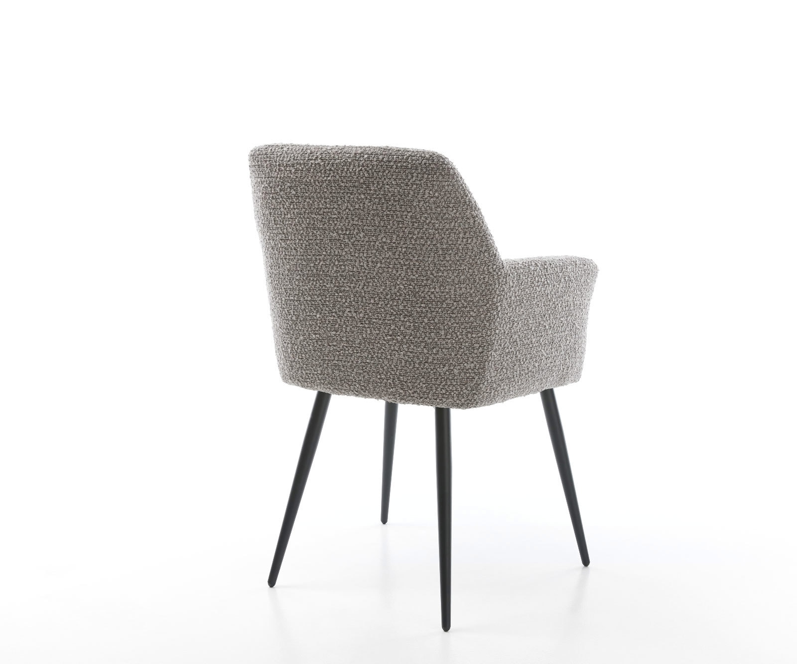 Esszimmerstuhl Xana-Flex mit Armlehnen Bouclé Silbergrau 4-Fuß konisch Schwarz Taschenfederkern 4 Esszimmerstuhl Xana-Flex mit Armlehnen Bouclé Silbergrau 4-Fuß konisch Schwarz Taschenfederkern 4