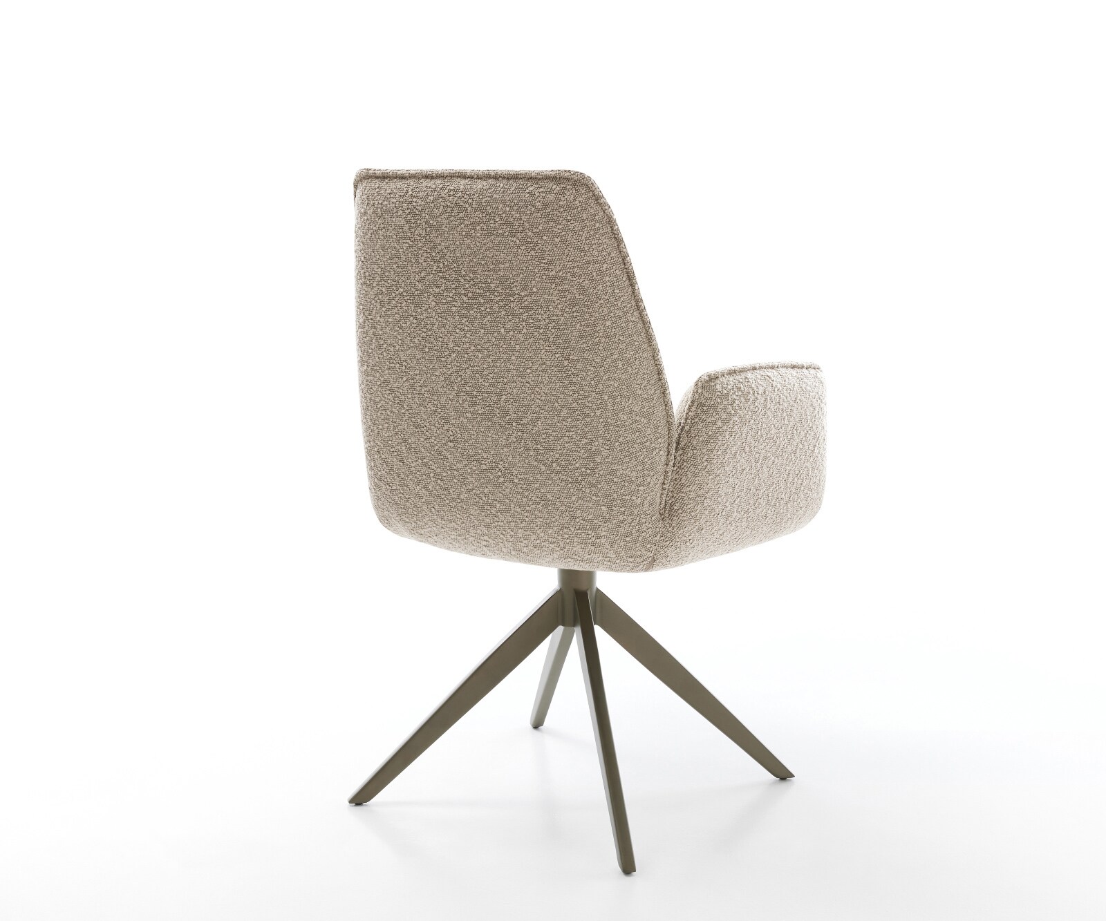 Drehstuhl Zoa-Flex Bouclé Schlamm Kreuzgestell breit Effektfinish Titan 360° drehbar Wippfunktion Taschenfederkern 4