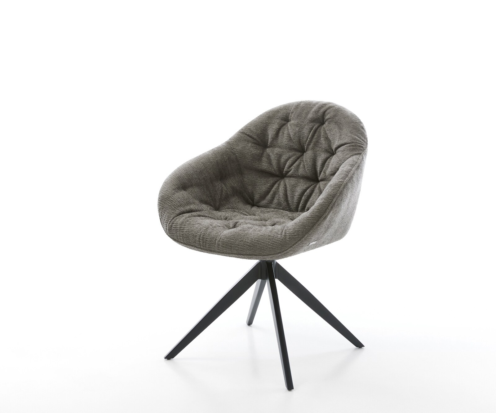 Chaise-pivotante Gaio-Flex bouclé doux couleur boue pied croisé large noir pivotement sur 360° fonction bascule