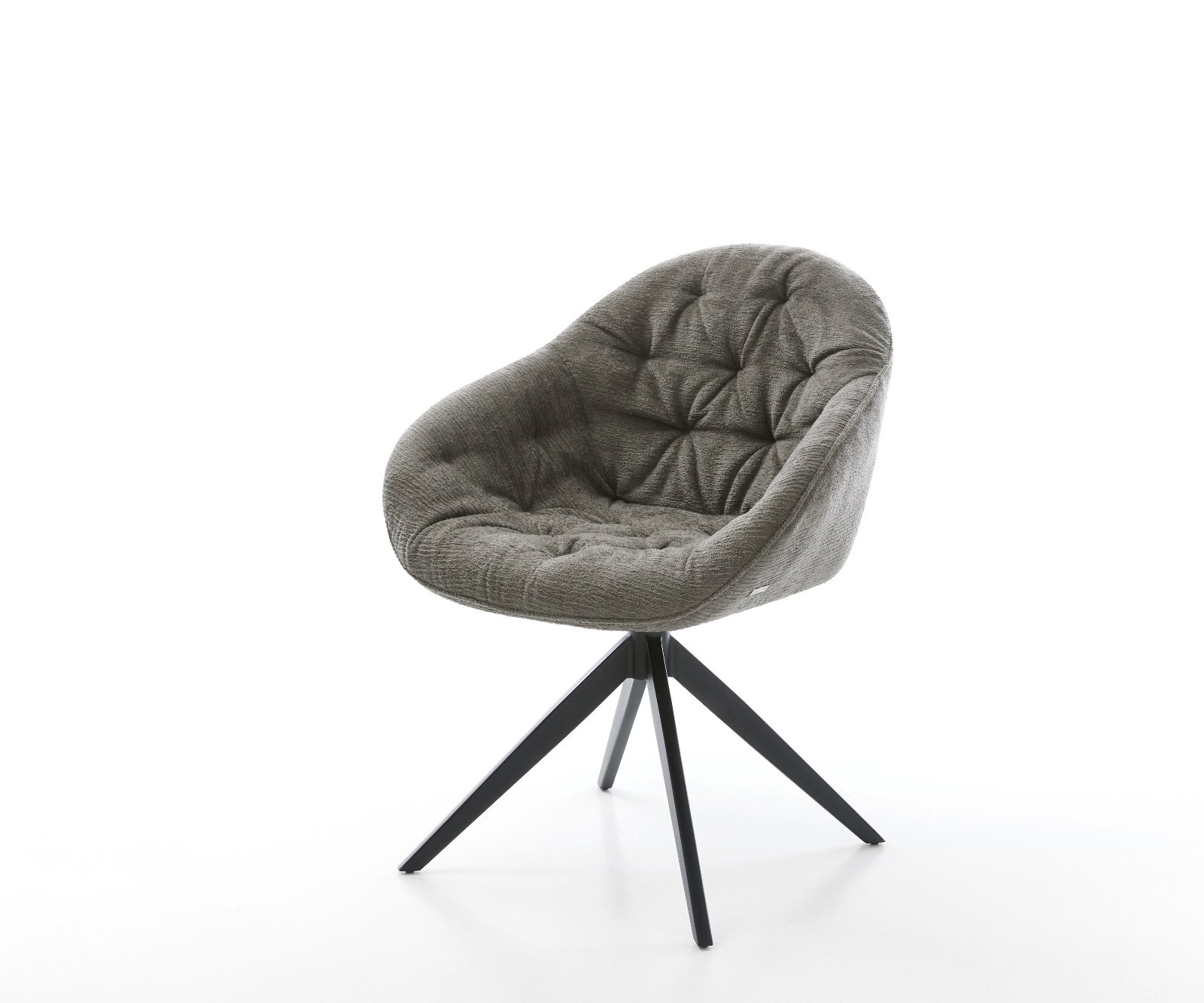 Drehstuhl Gaio-Flex Bouclé Soft Schlamm Kreuzgestell breit Schwarz 360° drehbar Wippfunktion