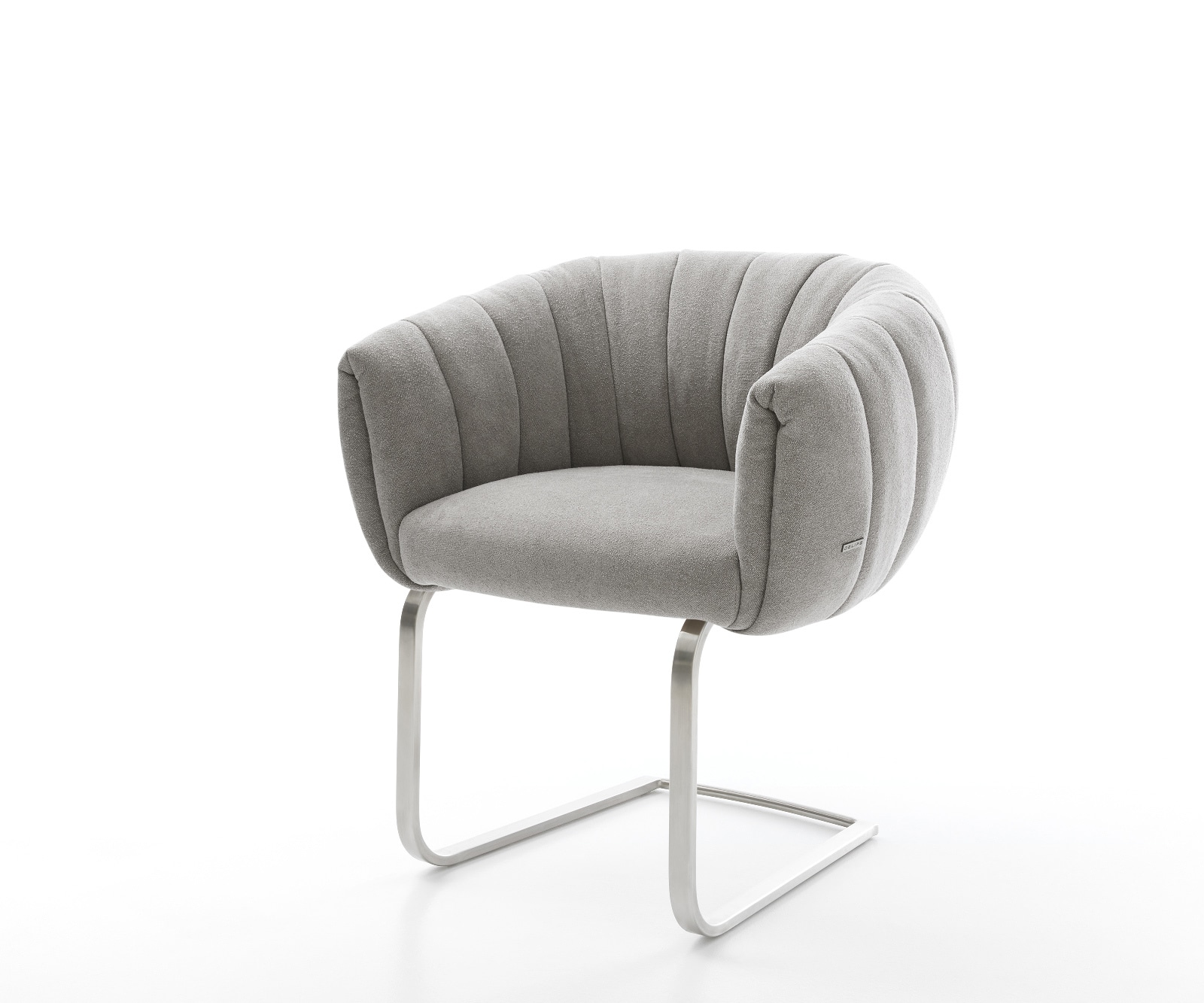 Freischwinger Jada-Flex Strukturstoff Soft Grau Freischwinger flach Edelstahl Taschenfederkern