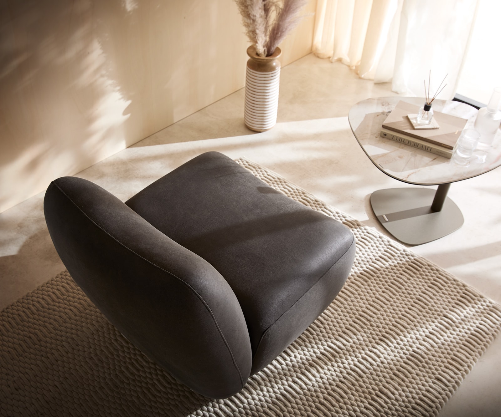 Loungesessel Zena 75x85 cm Mikrofaser Anthrazit Vintage 1 Loungesessel Zena 75x85 cm Mikrofaser Anthrazit Vintage 1