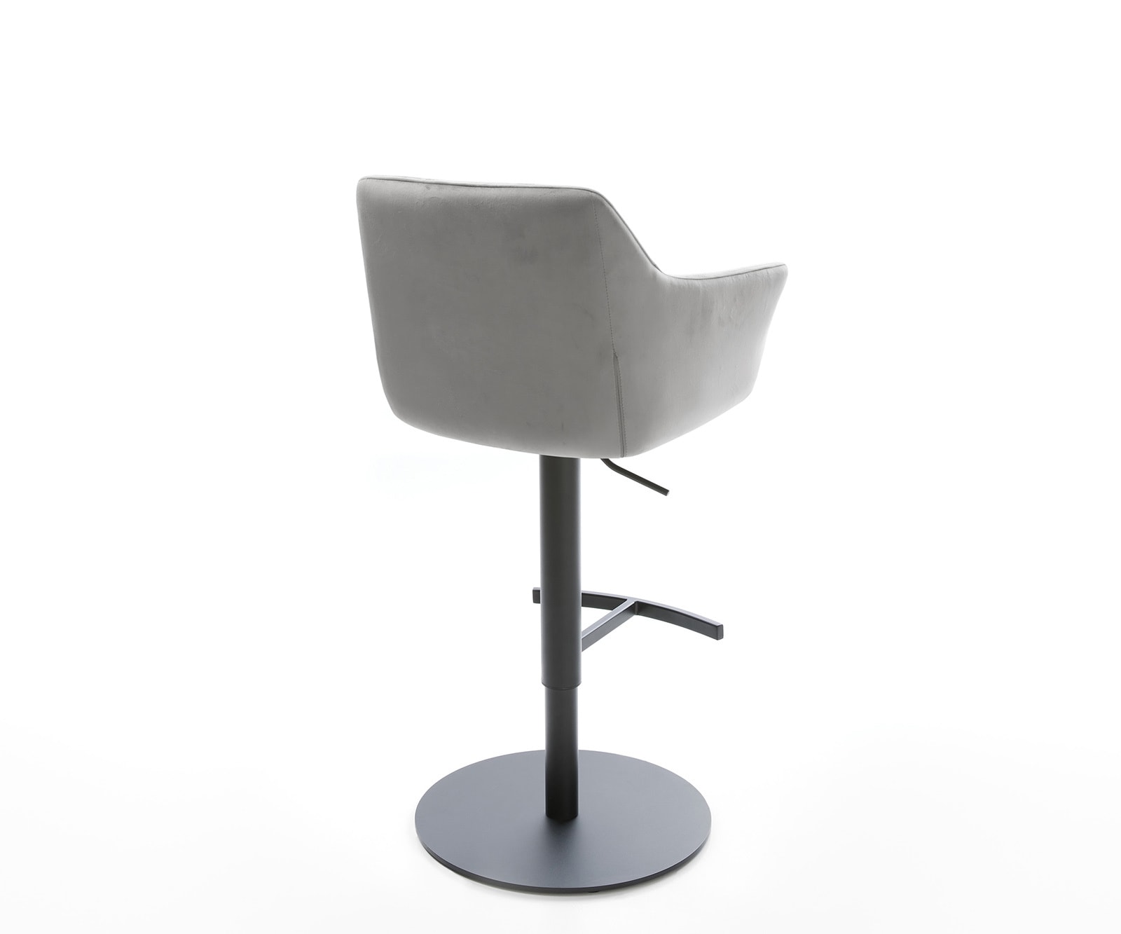 Barstuhl Yulo-Flex Samt Grau Drehfuß höhenverstellbar Metall 4 Barstuhl Yulo-Flex Samt Grau Drehfuß höhenverstellbar Metall 4