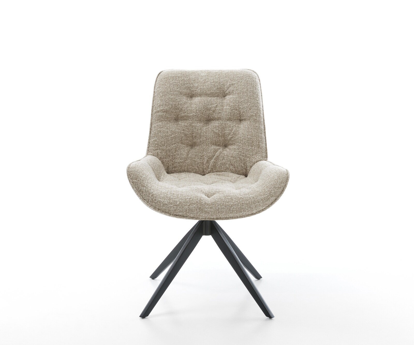 Drehstuhl Taimi-Flex Webstoff Soft Beige Kreuzgestell breit Schwarz 360° drehbar Wippfunktion 2