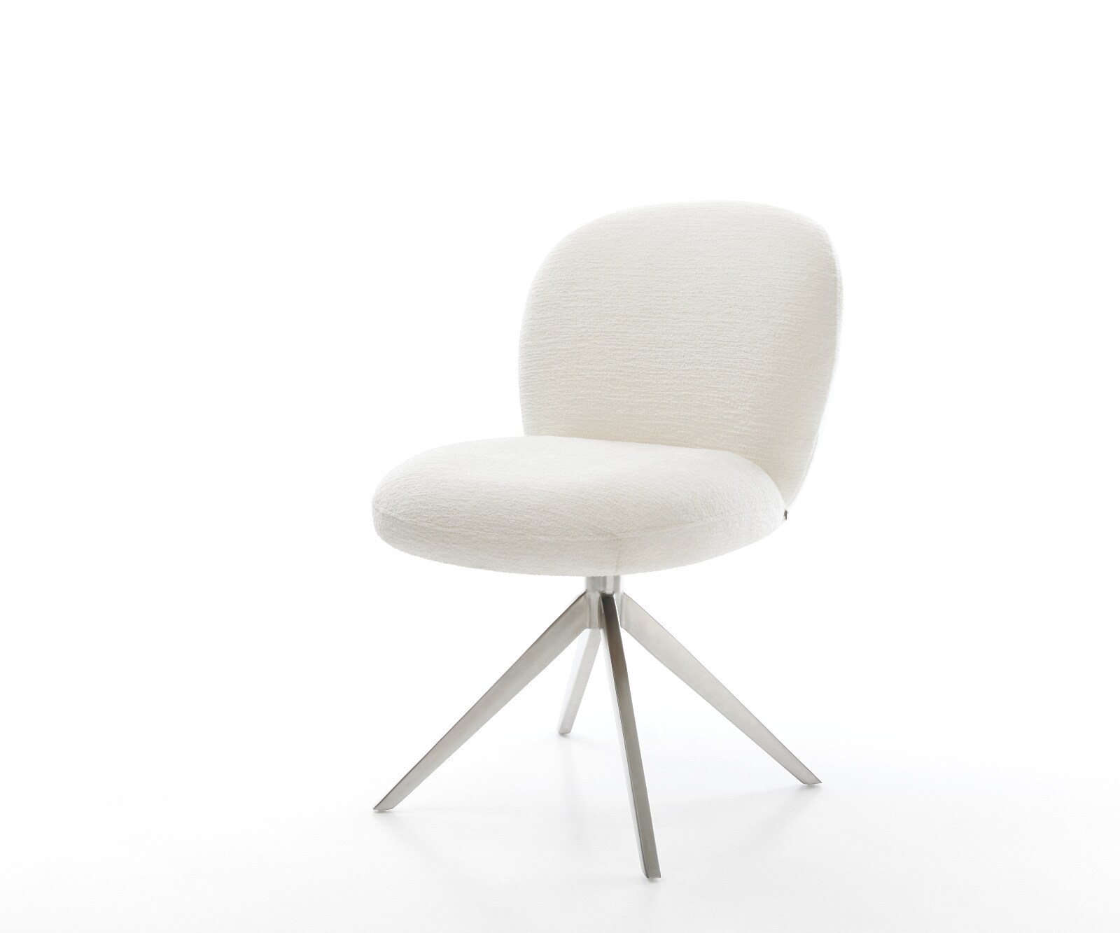 Drehstuhl Nube-Flex Bouclé Soft Beige Kreuzgestell breit Edelstahl 360° dre günstig online kaufen