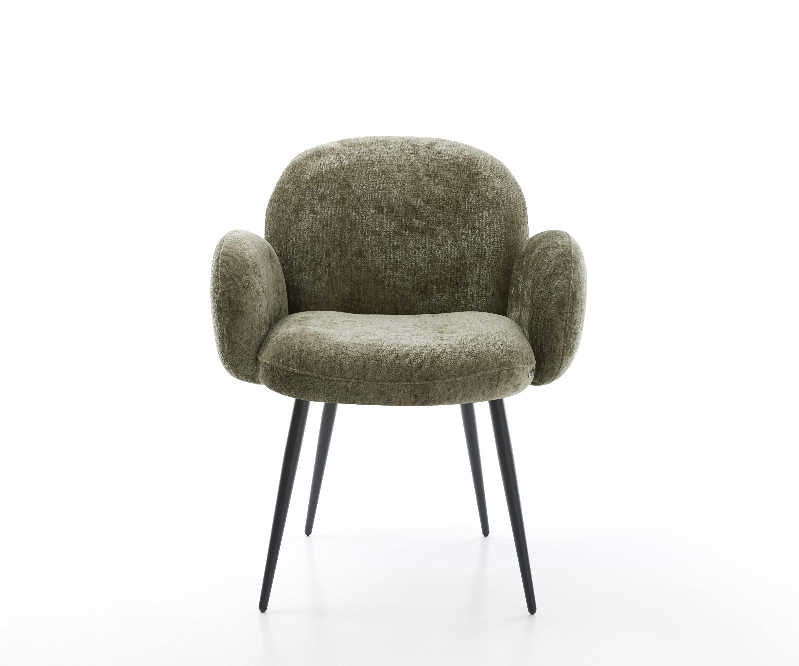 Esszimmerstuhl Nube-Flex mit Armlehnen Chenille Olive 4-Fuß konisch Schwarz Taschenfederkern 1 Esszimmerstuhl Nube-Flex mit Armlehnen Chenille Olive 4-Fuß konisch Schwarz Taschenfederkern 1
