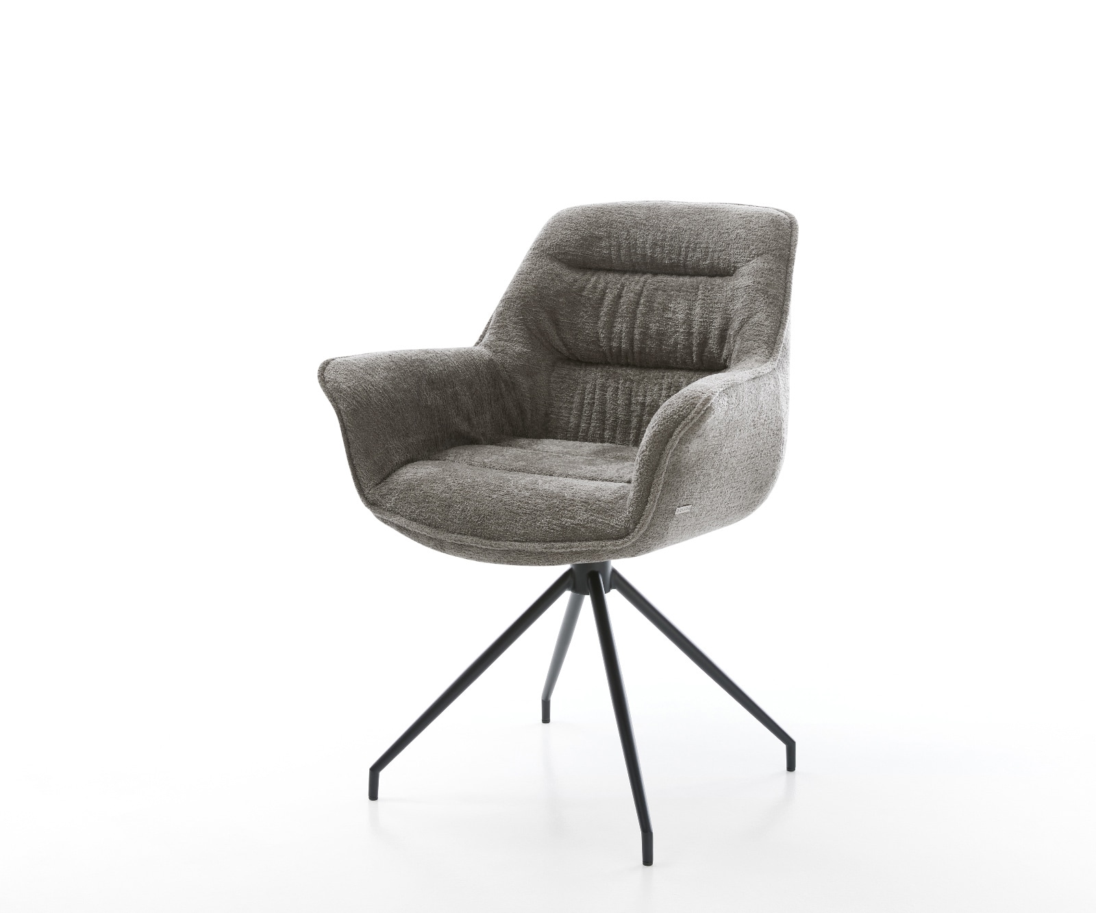 Esszimmerstuhl Kaira-Flex Bouclé Soft Schlamm Kreuzgestell konisch Schwarz