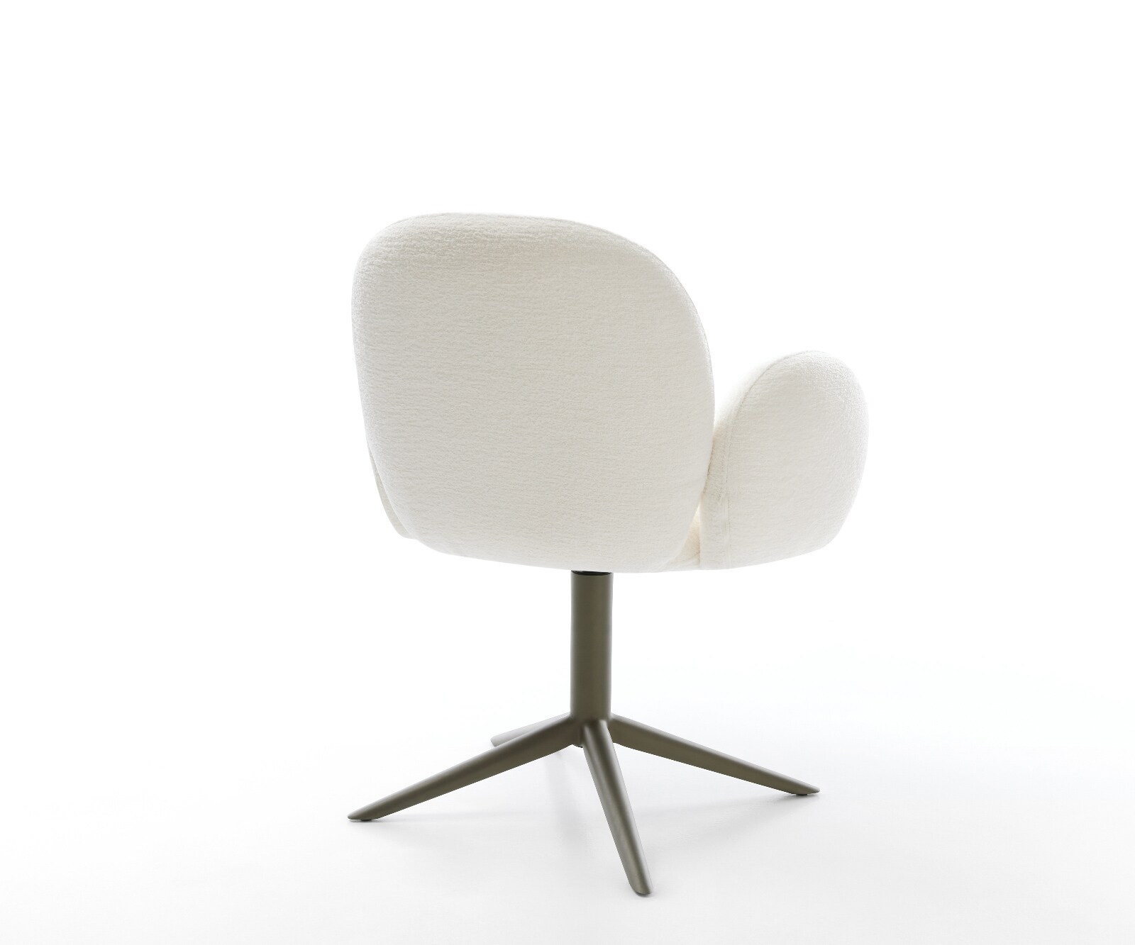 Drehstuhl Nube-Flex mit Armlehnen Bouclé Soft Beige Fußkreuz Effektfinish Titan 360° drehbar Wippfunktion Taschenfederkern 4