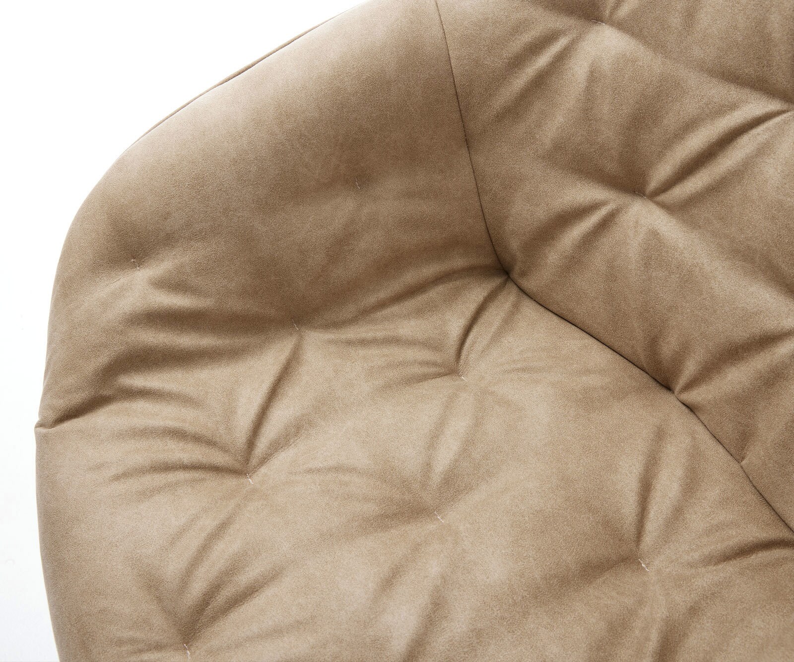Esszimmerstuhl Gaio-Flex Mikrofaser Beige Vintage Kreuzgestell kantig Edelstahl 3