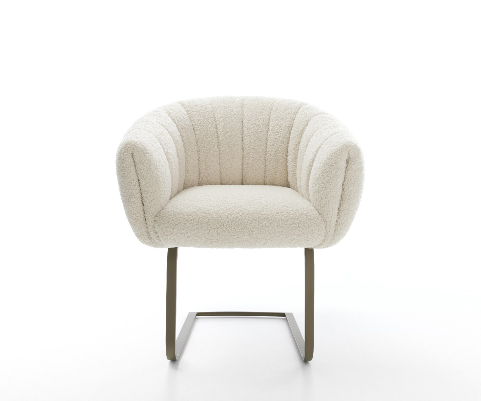 Freischwinger Jada-Flex Teddystoff Beige Freischwinger flach Effektfinish Titan Taschenfederkern 1