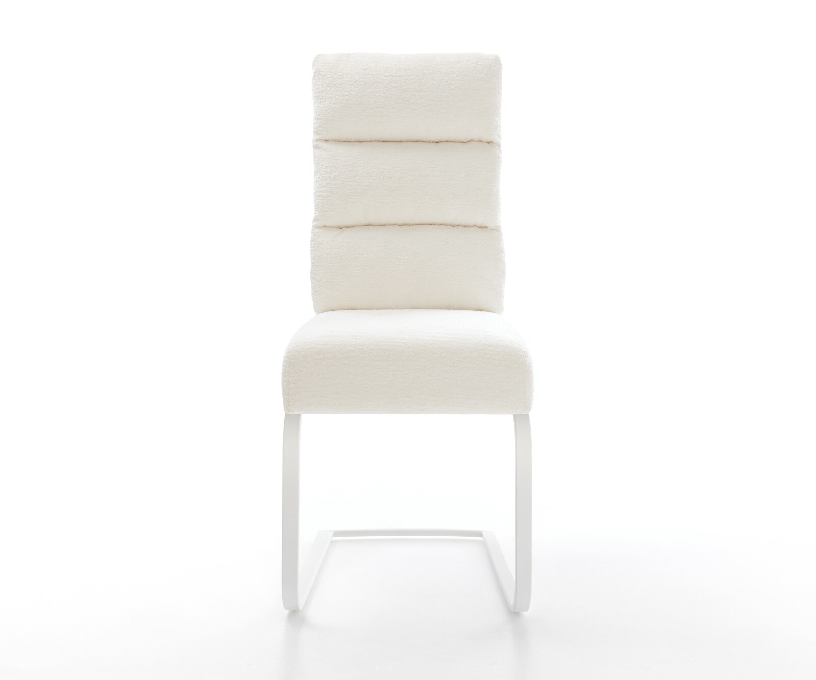 Freischwinger Pela-Flex Bouclé Soft Beige Freischwinger flach Weiß Taschenfederkern 2