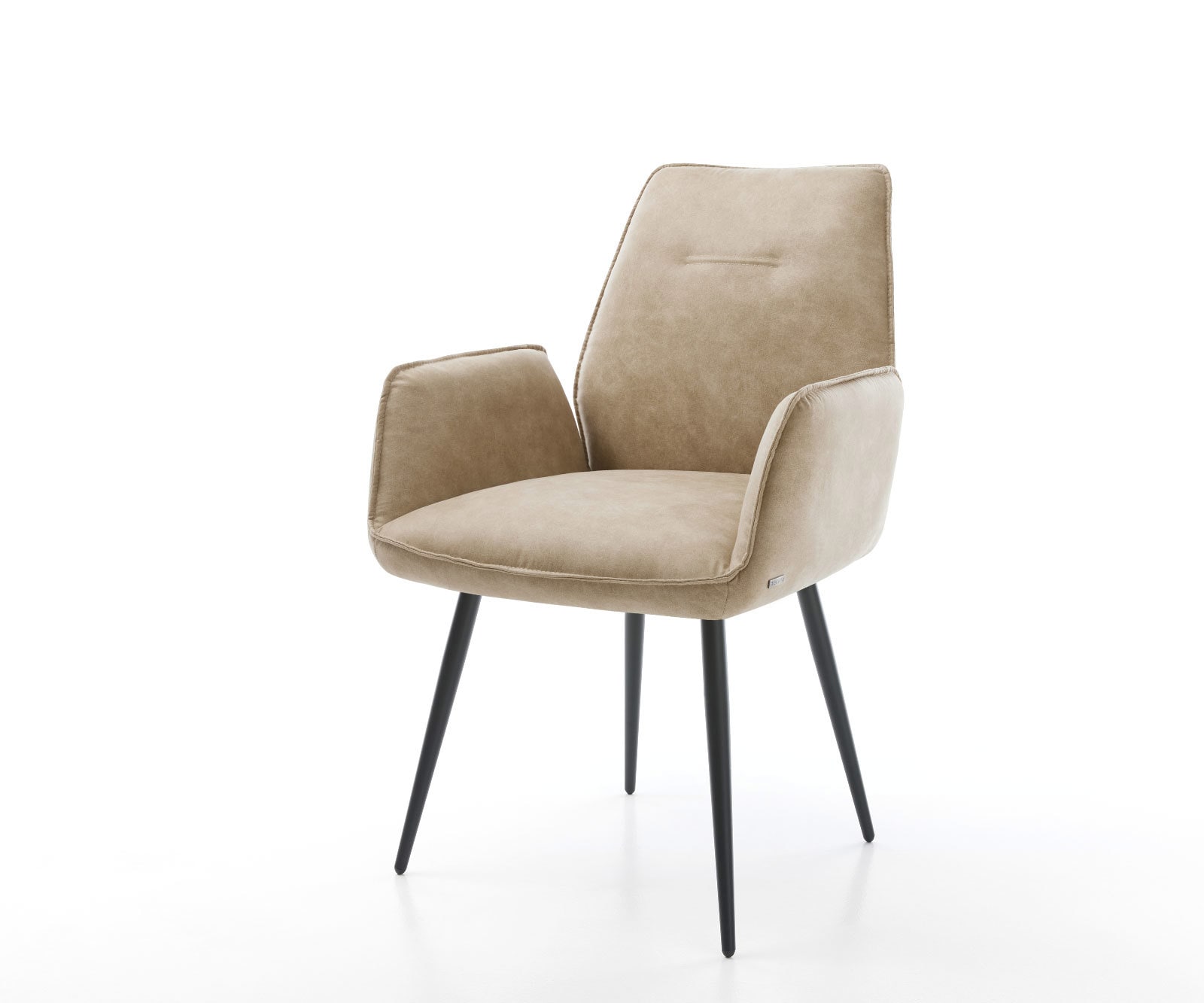 Esszimmerstuhl Zoa-Flex Mikrofaser Beige Vintage 4-Fuß konisch Schwarz Taschenfederkern Esszimmerstuhl Zoa-Flex Mikrofaser Beige Vintage 4-Fuß konisch Schwarz Taschenfederkern