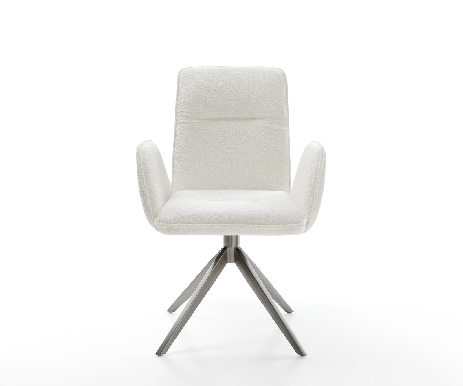 Drehstuhl Vinja-Flex Bouclé Soft Beige Kreuzgestell breit Graphit 360° drehbar Wippfunktion 2