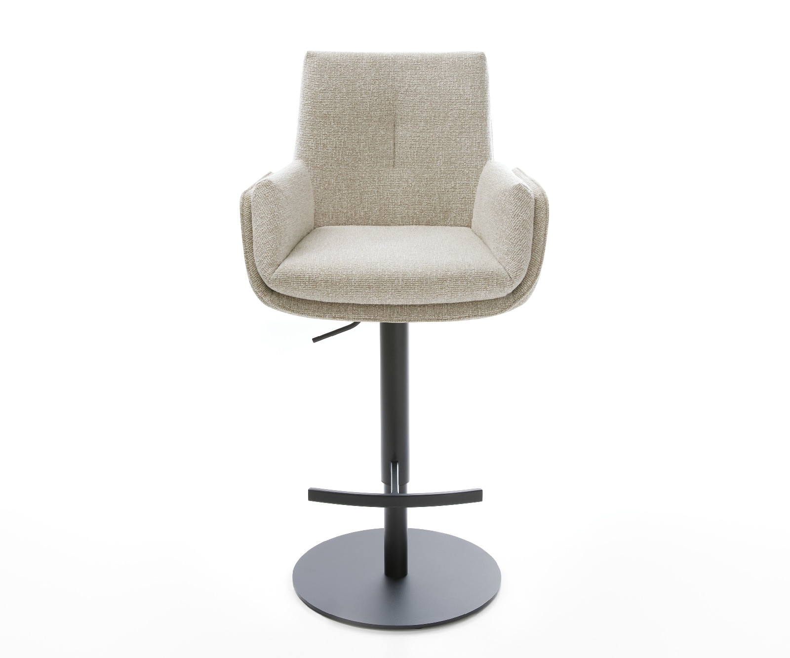 Barstuhl Clea-Flex Webstoff Soft Beige Drehfuß höhenverstellbar Metall Schwarz 2