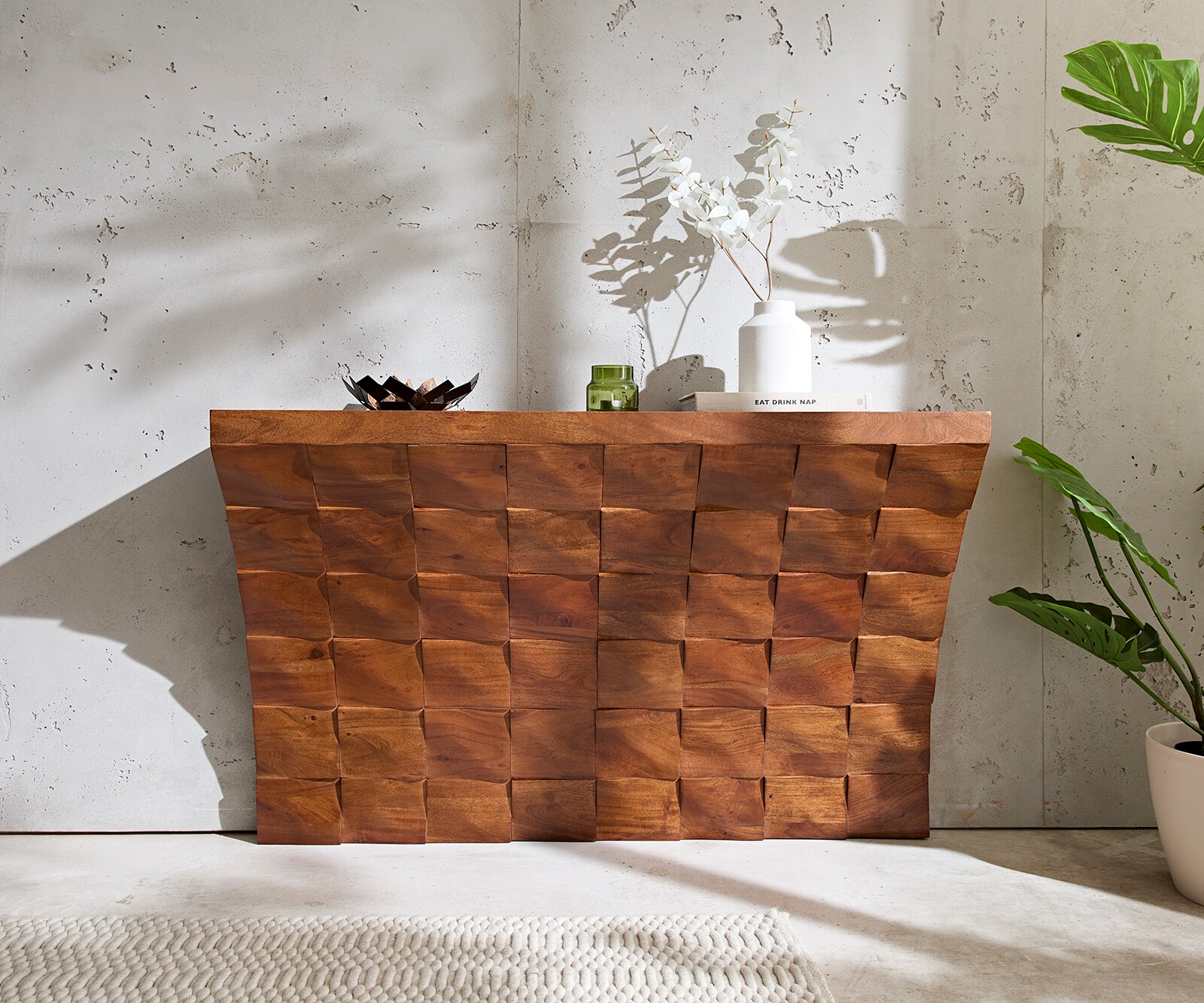 Konsole Eremos 120x35 cm Akazie Braun 1