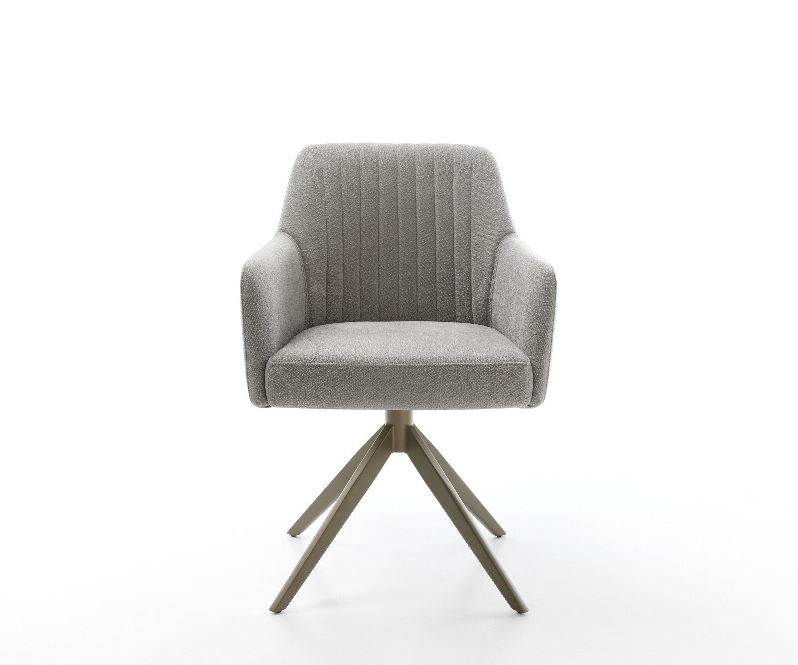 Drehstuhl Greg-Flex Strukturstoff Soft Grau Kreuzgestell breit Effektfinish Titan 360° drehbar Wippfunktion Taschenfederkern 2