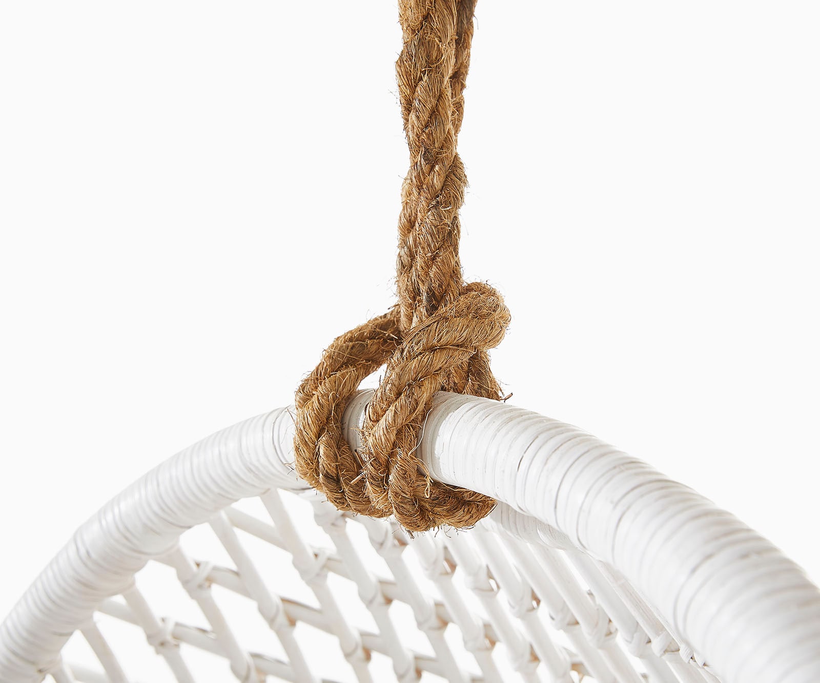 Hängesessel Edessa mit Kissen Rattan weiß 4 Hängesessel Edessa mit Kissen Rattan weiß 4