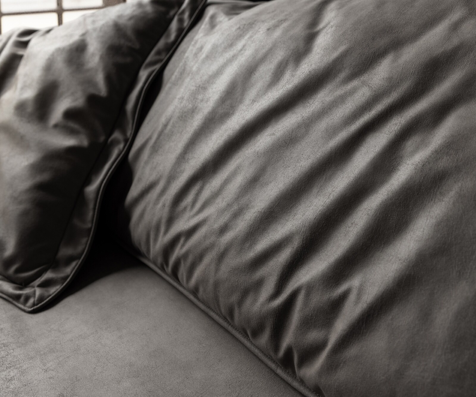 Big-Sofa Snoosh 400x150 cm Mikrofaser Schwarz Vintage Recamiere rechts 6