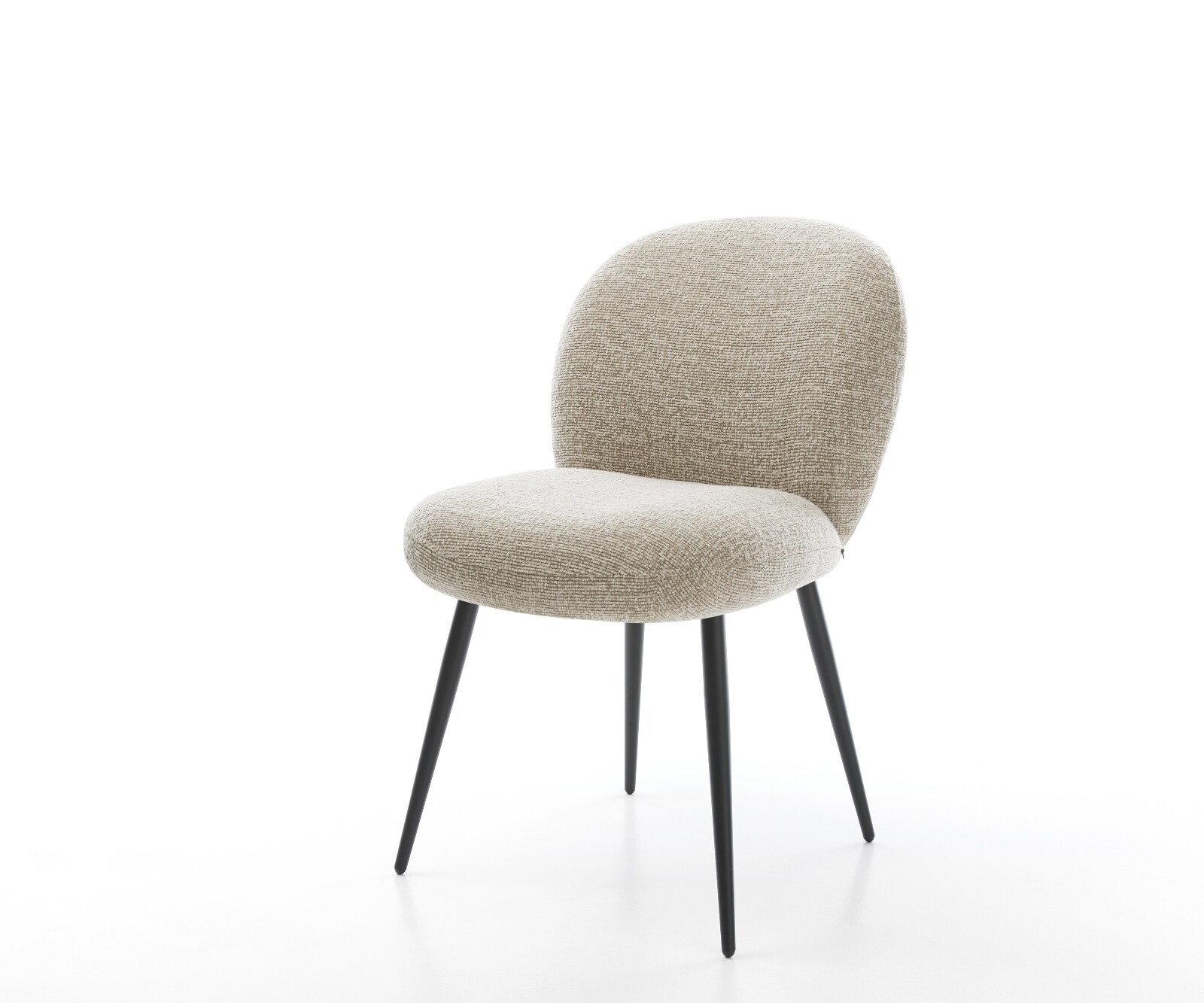 Esszimmerstuhl Nube-Flex Webstoff Soft Beige 4-Fuß konisch Schwarz Taschenfederkern 1