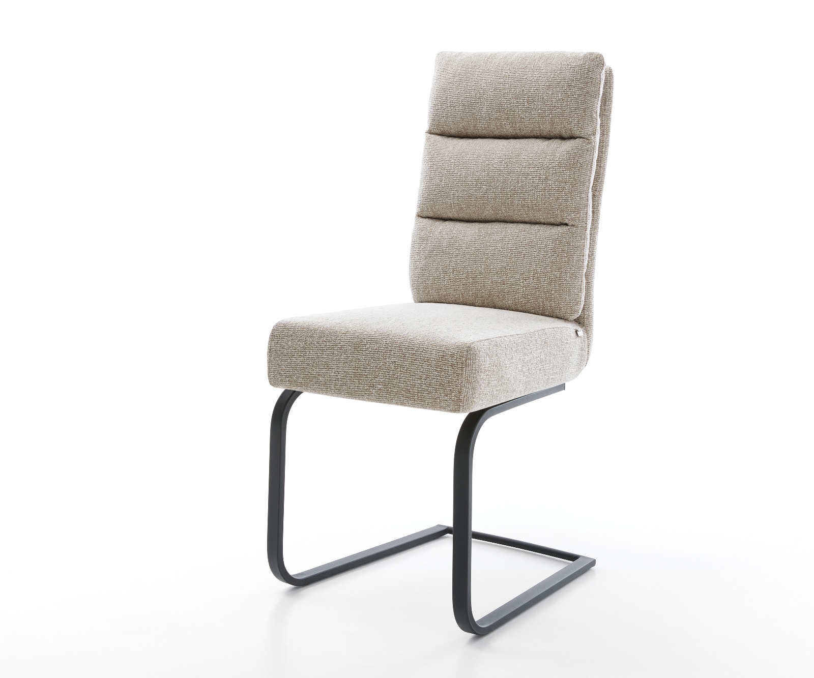 Freischwinger Pela-Flex Webstoff Soft Beige Freischwinger flach Schwarz Taschenfederkern