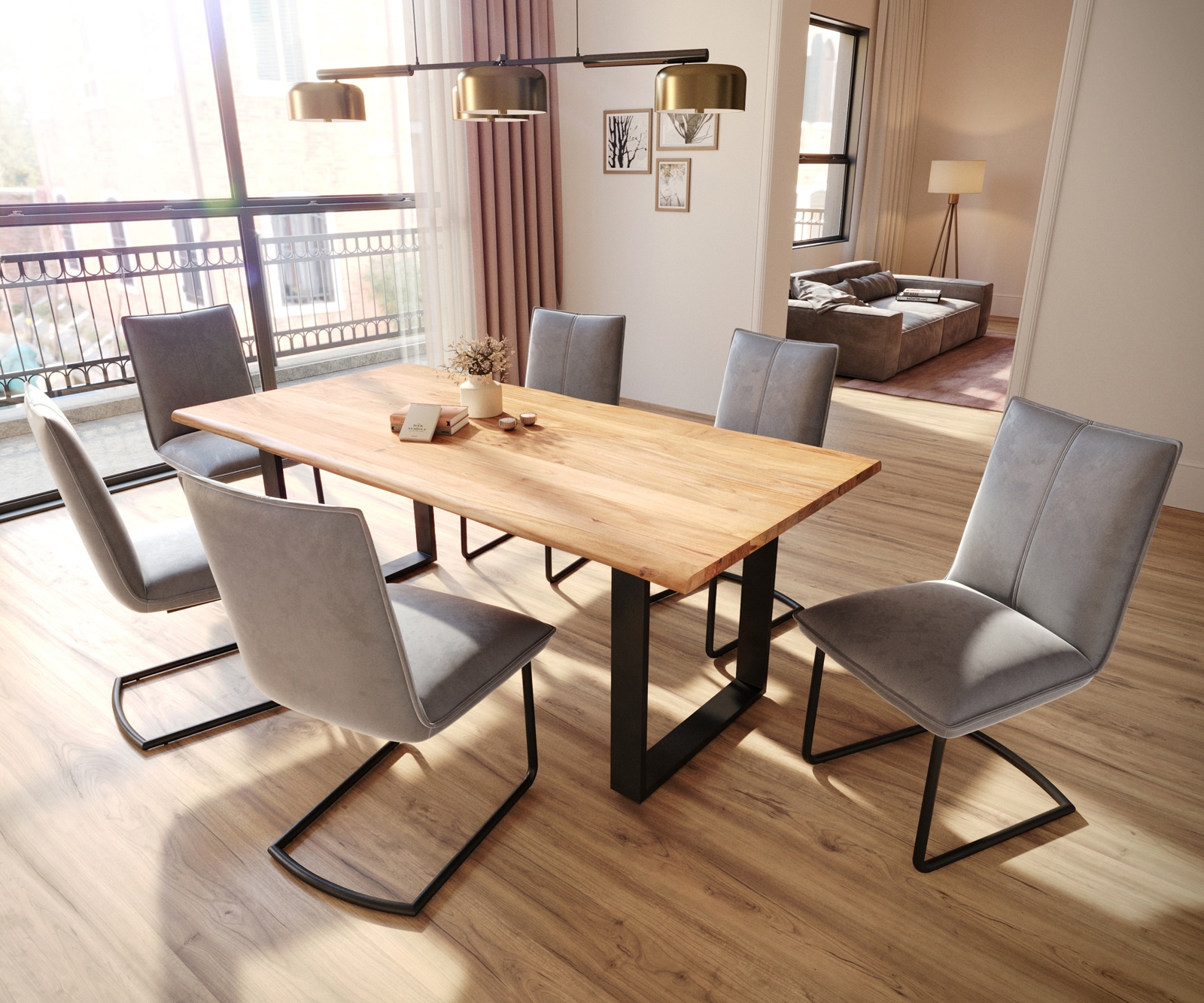 Freischwinger Lelio-Flex Samt Grau Freischwinger rund Schwarz Taschenfederkern 3 Freischwinger Lelio-Flex Samt Grau Freischwinger rund Schwarz Taschenfederkern 3