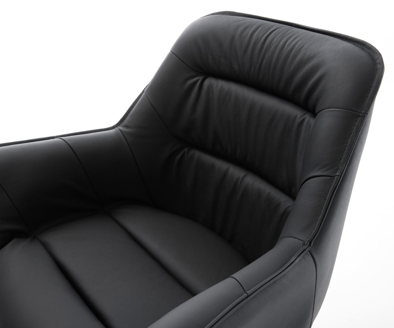 Freischwinger Kaira-Flex Echt-Leder Schwarz Freischwinger flach Edelstahl 3 Freischwinger Kaira-Flex Echt-Leder Schwarz Freischwinger flach Edelstahl 3