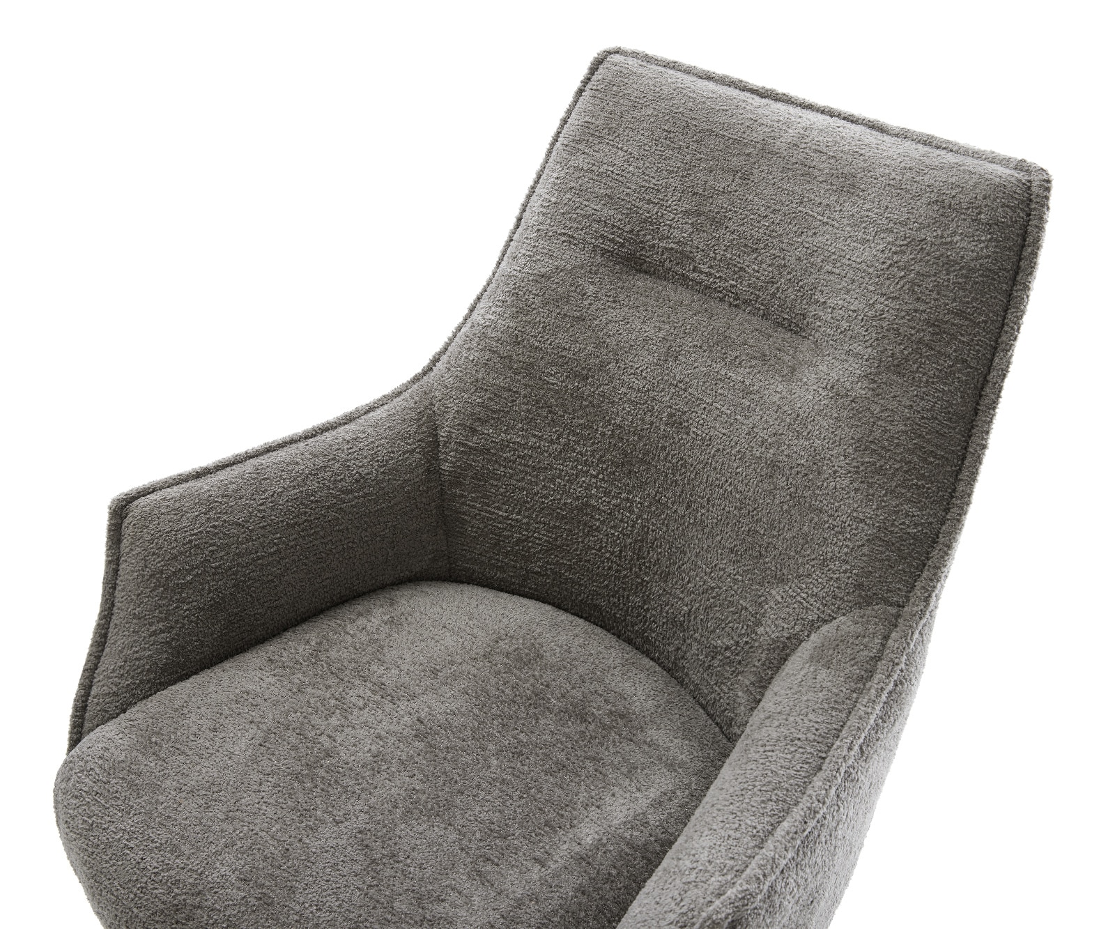 Drehstuhl Alja-Flex mit Armlehnen Bouclé Soft Schlamm Kreuzgestell breit Effektfinish Titan 360° drehbar Wippfunktion Taschenfederkern 3