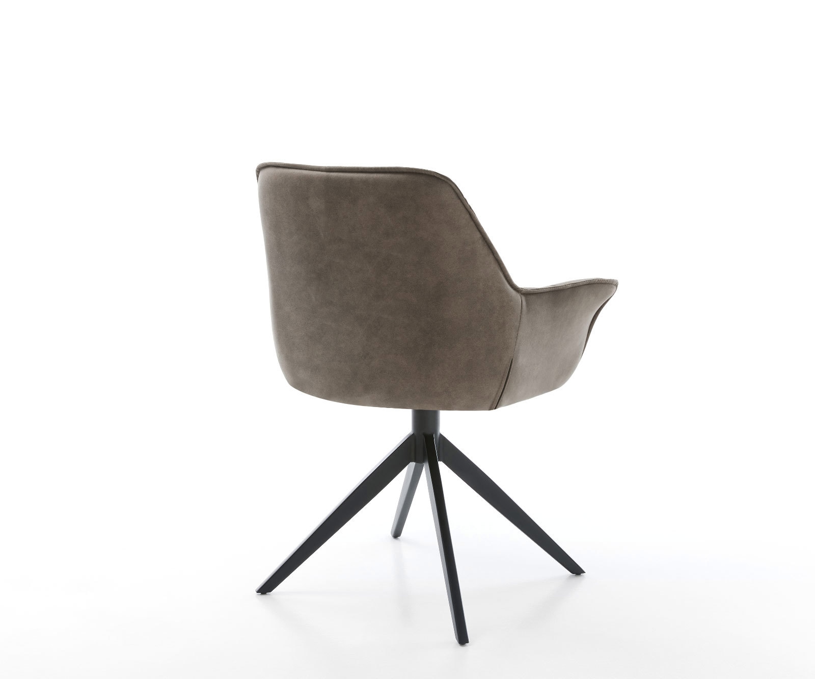 Drehstuhl Kaira-Flex Mikrofaser Taupe Vintage Kreuzgestell breit Schwarz 360° drehbar Wippfunktion 4
