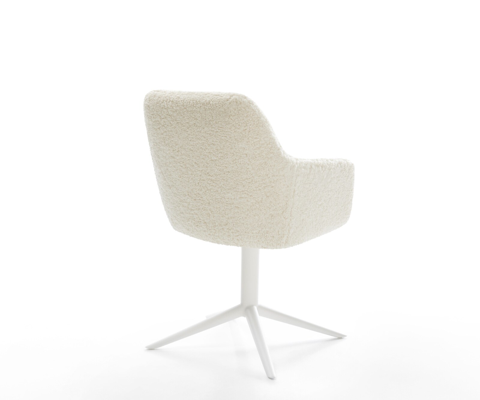 Drehstuhl Pejo-Flex Teddystoff Beige Fußkreuz Weiß 360° drehbar Wippfunktion Taschenfederkern 5