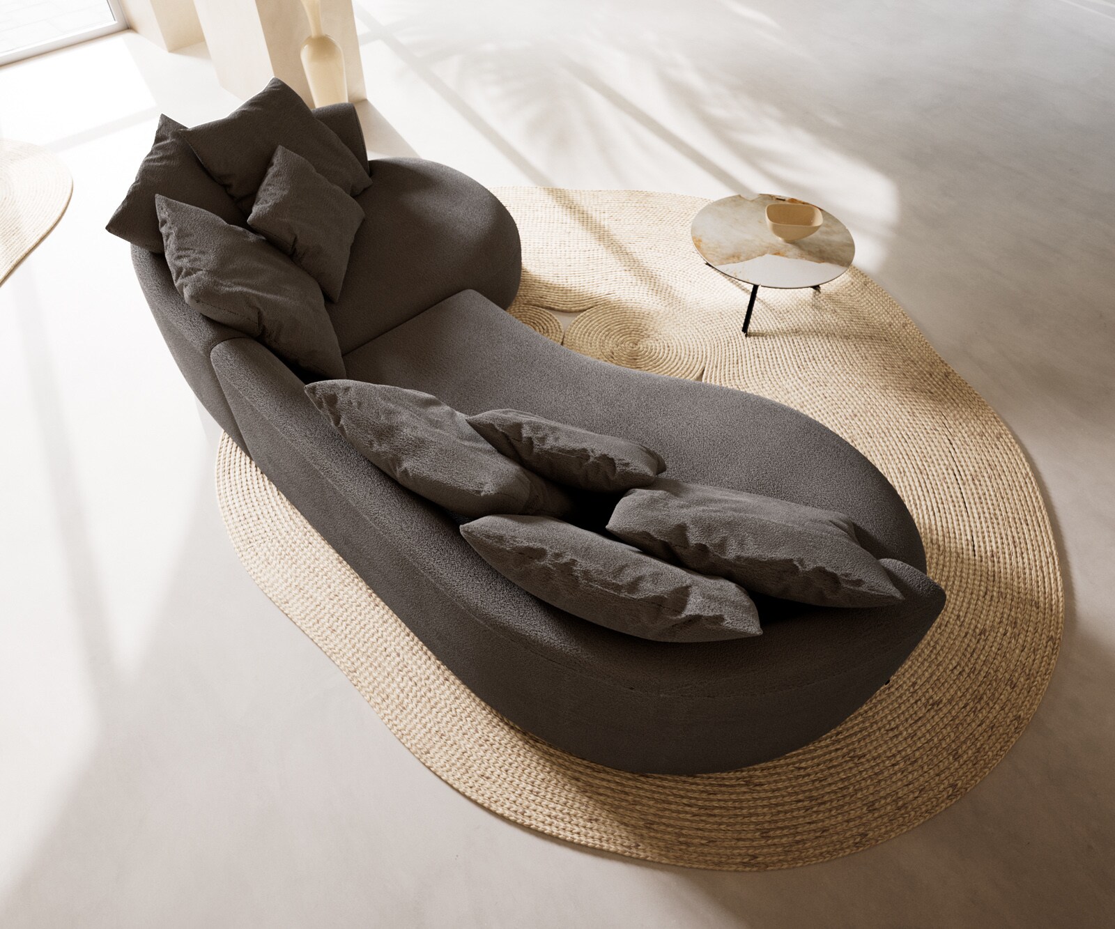 Big-Sofa Edina 330x170 cm Bouclé Soft Schlamm 5