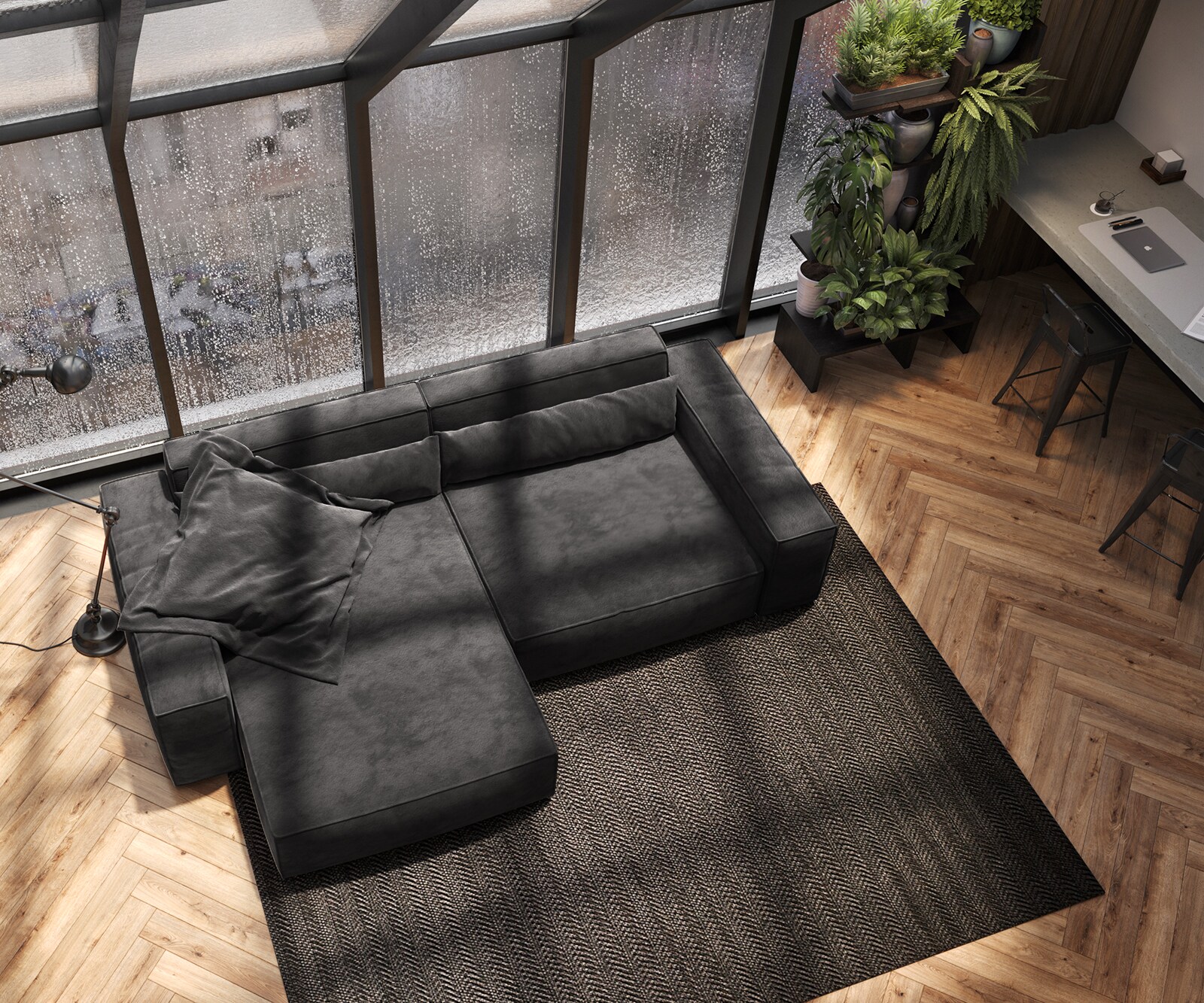 Ecksofa Sirpio XL 270x170 cm Mikrofaser Schwarz Recamiere variabel 3