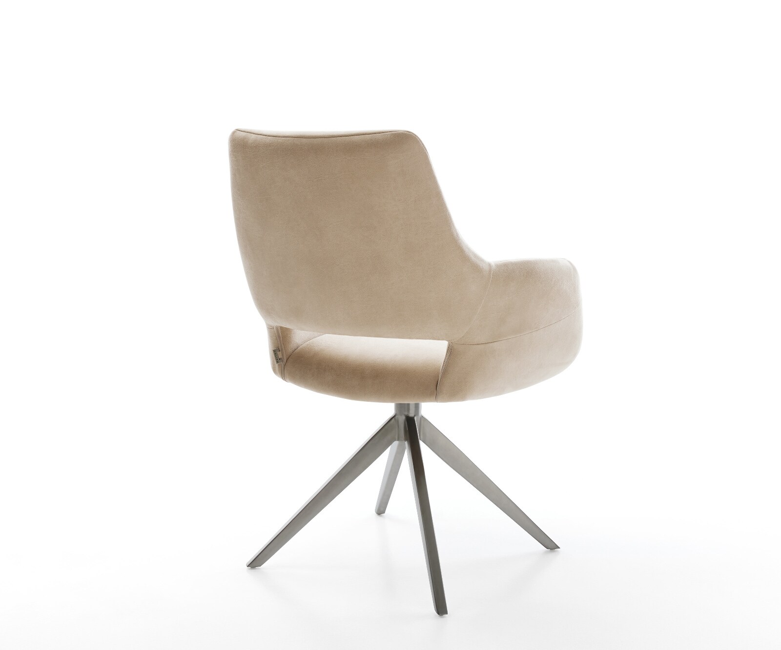 Drehstuhl Yago-Flex mit Armlehnen Mikrofaser Beige Vintage Kreuzgestell breit Graphit 360° drehbar Wippfunktion Taschenfederkern 4