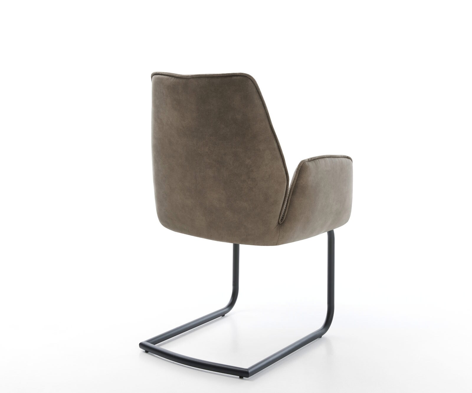 Freischwinger Zoa-Flex Mikrofaser Taupe Vintage Freischwinger rund Schwarz Taschenfederkern 4