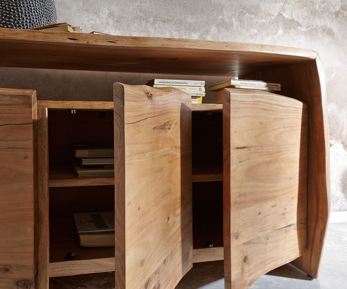 Sideboard Live-Edge 145 cm Akazie Natur 3 Türen 3