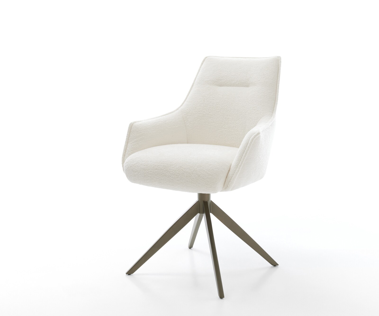 Drehstuhl Alja-Flex mit Armlehnen Bouclé Soft Beige Kreuzgestell breit Effe günstig online kaufen