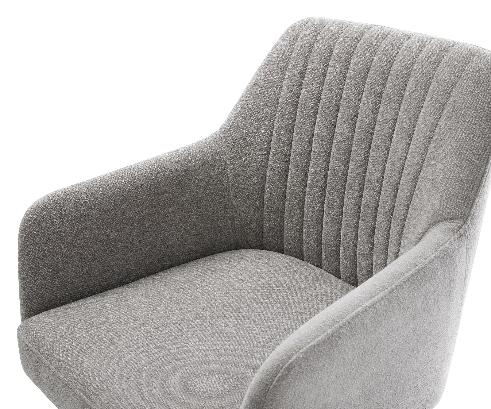 Drehstuhl Greg-Flex Strukturstoff Soft Grau Fußkreuz Weiß 360° drehbar Wippfunktion Taschenfederkern 4
