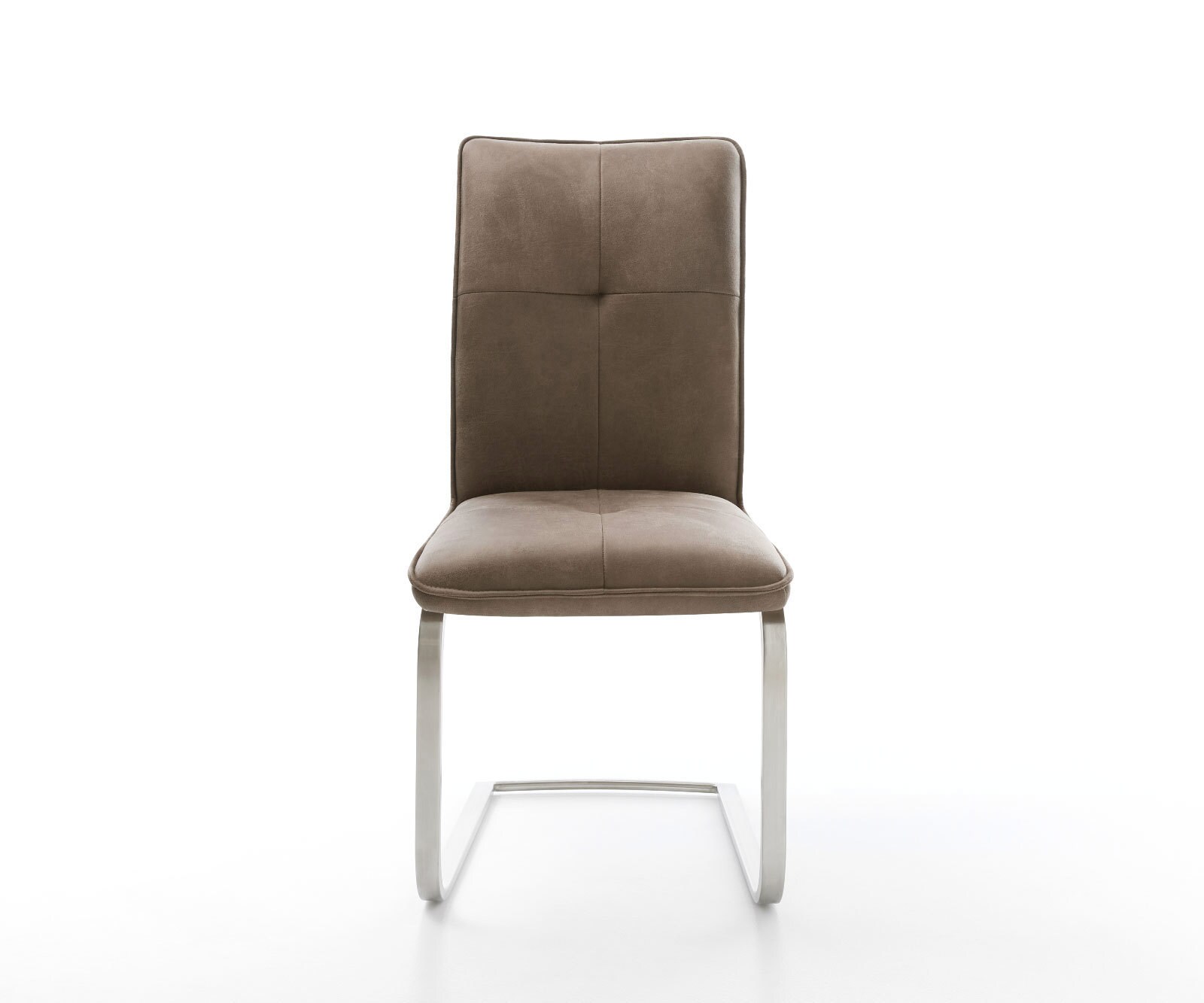 Freischwinger Maddy-Flex Mikrofaser Taupe Vintage Freischwinger flach Edelstahl 2
