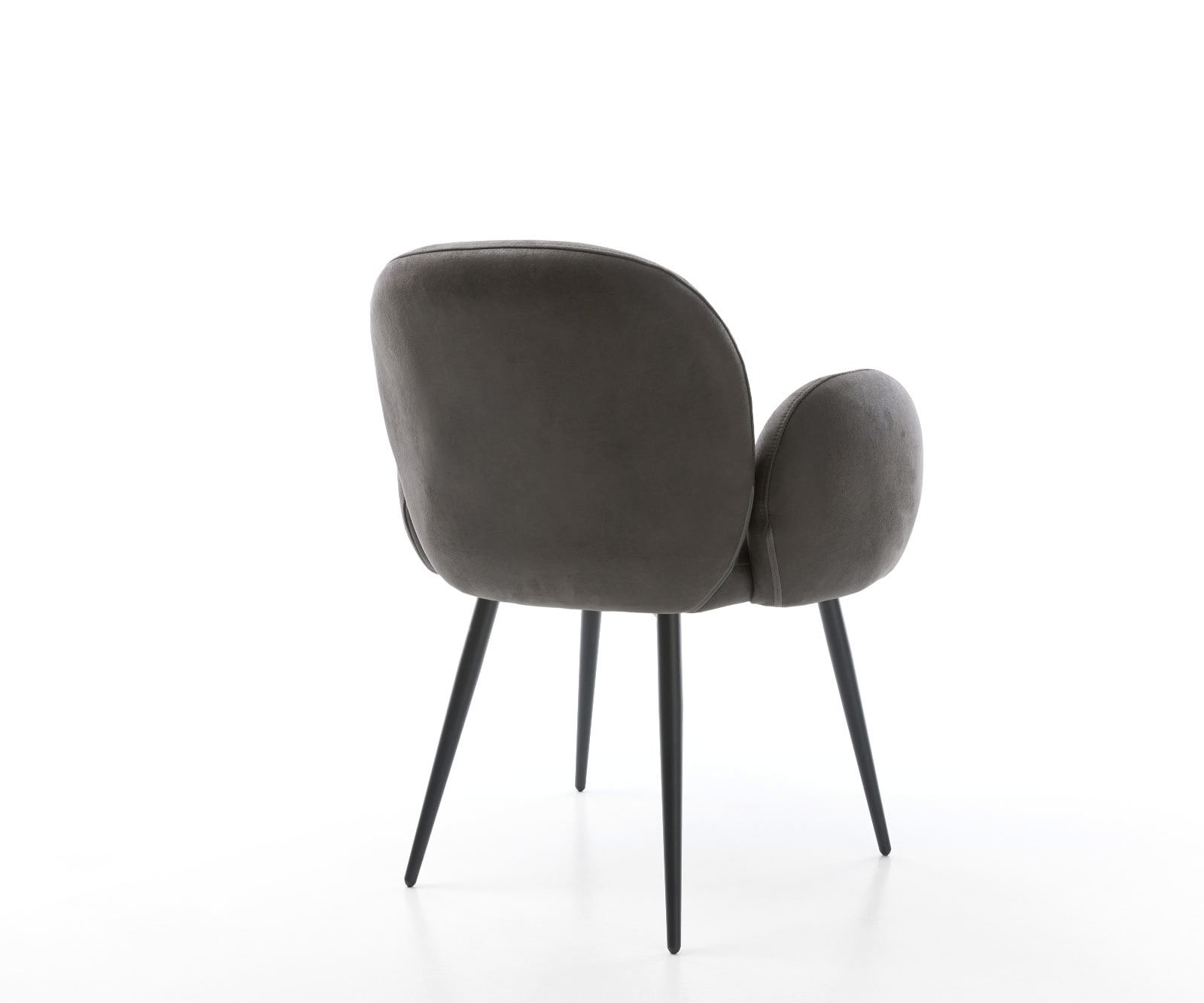 Esszimmerstuhl Nube-Flex mit Armlehnen Mikrofaser Anthrazit Vintage 4-Fuß konisch Schwarz Taschenfederkern 4 Esszimmerstuhl Nube-Flex mit Armlehnen Mikrofaser Anthrazit Vintage 4-Fuß konisch Schwarz Taschenfederkern 4