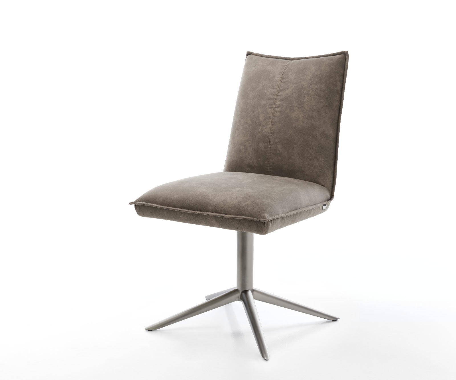 Drehstuhl Lelio-Flex Mikrofaser Taupe Vintage Fußkreuz Graphit 360° drehbar Wippfunktion Taschenfederkern