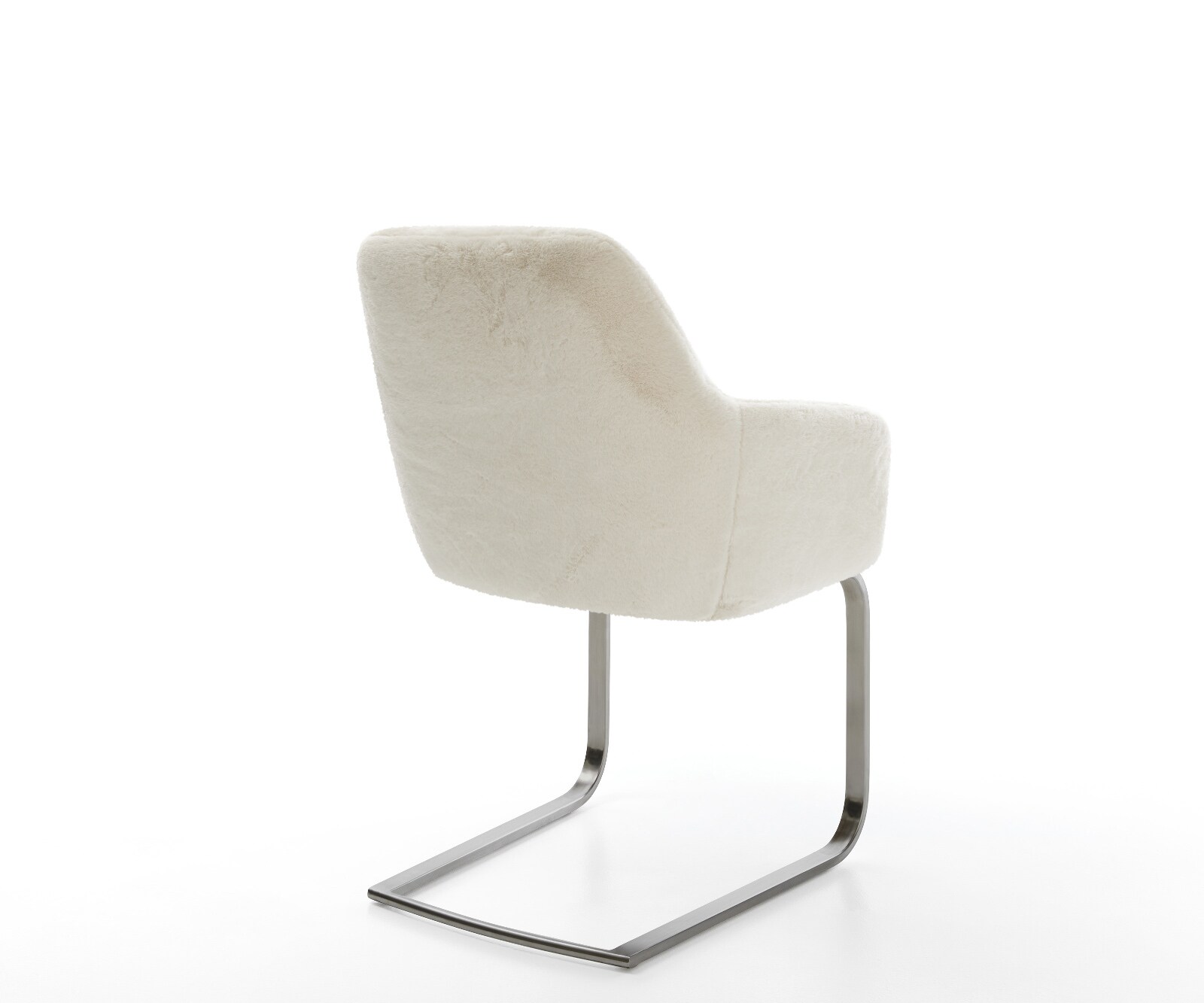 Freischwinger Pejo-Flex Plüsch Creme-Weiß Freischwinger flach Graphit Taschenfederkern 4