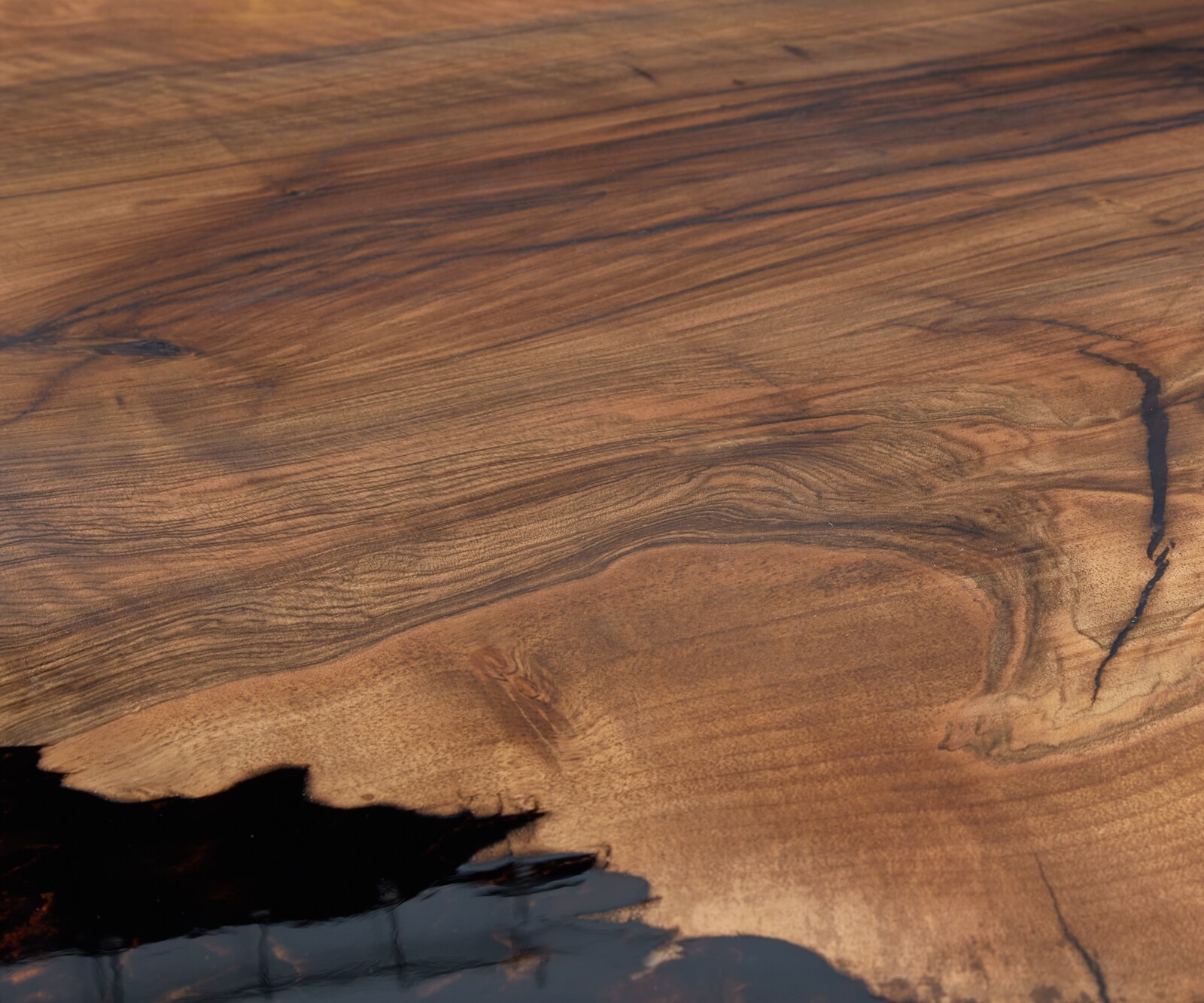 Tischplatte Nussbaum Natur 140 cm Epoxid Transparent Unikat Nr. 34695 2