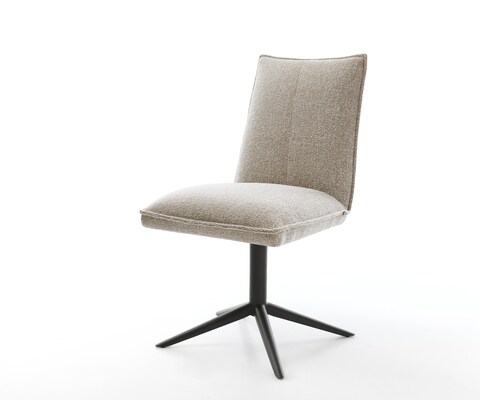 Drehstuhl Lelio-Flex Webstoff Soft Beige Fußkreuz Schwarz 360° drehbar Wippfunktion Taschenfederkern