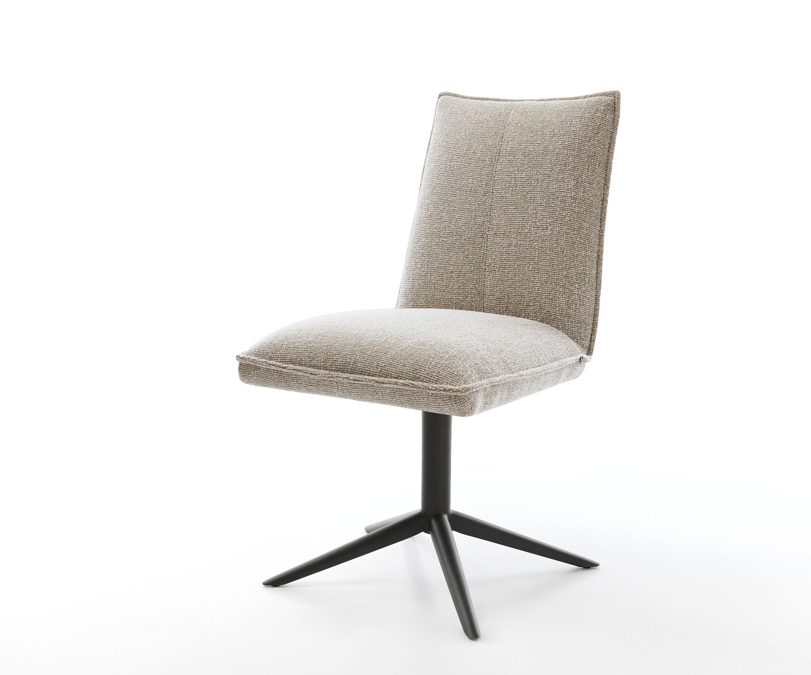 Drehstuhl Lelio-Flex Webstoff Soft Beige Fußkreuz Schwarz 360° drehbar Wippfunktion Taschenfederkern