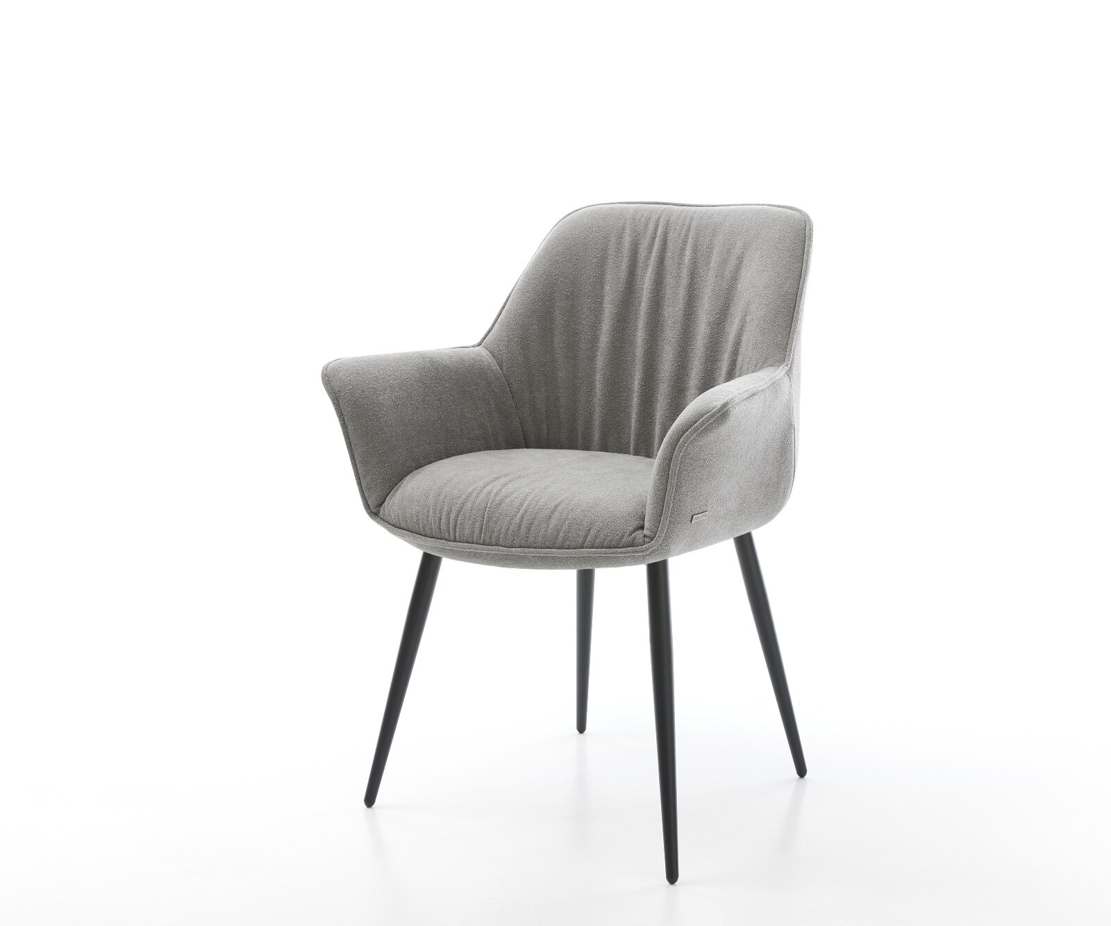Esszimmerstuhl Keila-Flex mit Armlehnen Strukturstoff Soft Grau 4-Fuß konis günstig online kaufen