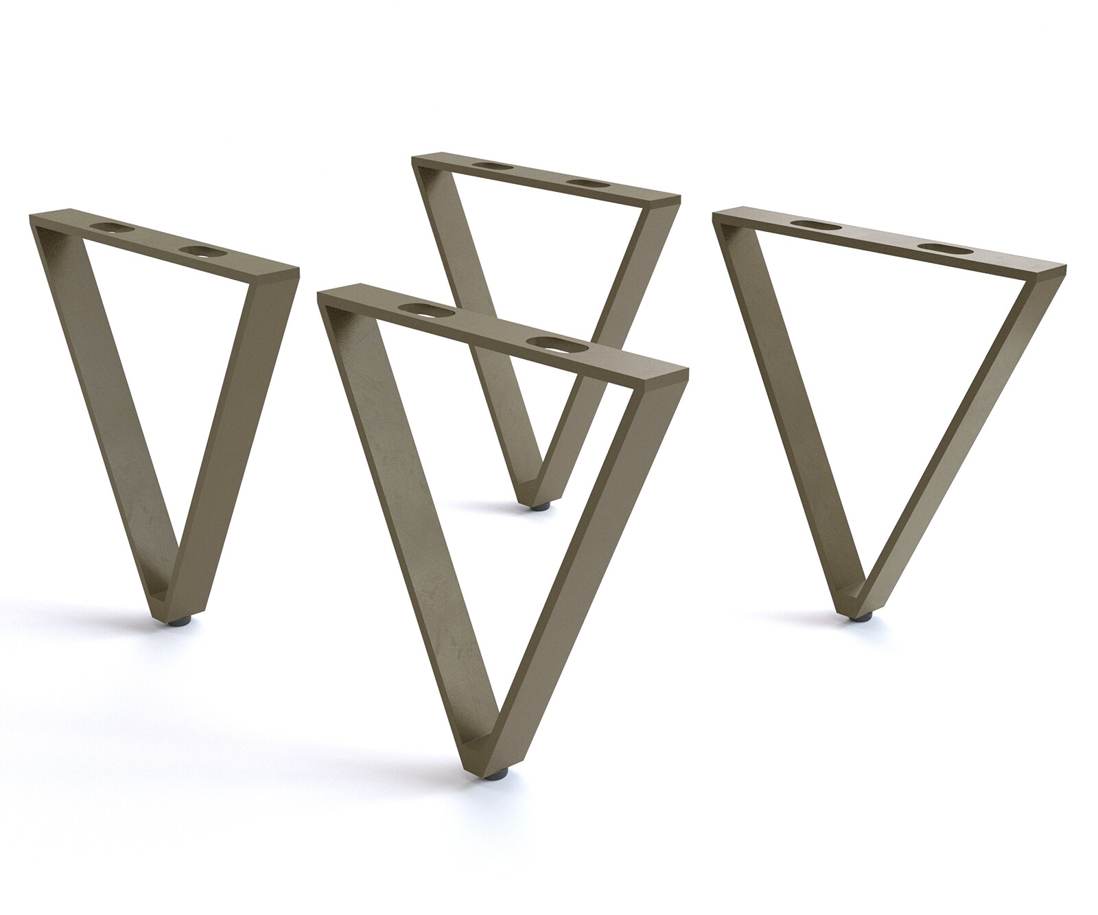Fuß V-Form 20 cm Metall Effektfinish Titan für alle Möbelarten (4er Set)