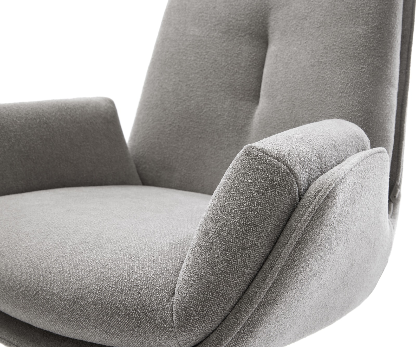 Drehstuhl Clea-Flex Strukturstoff Soft Grau Fußkreuz Weiß 360° drehbar Wippfunktion 3