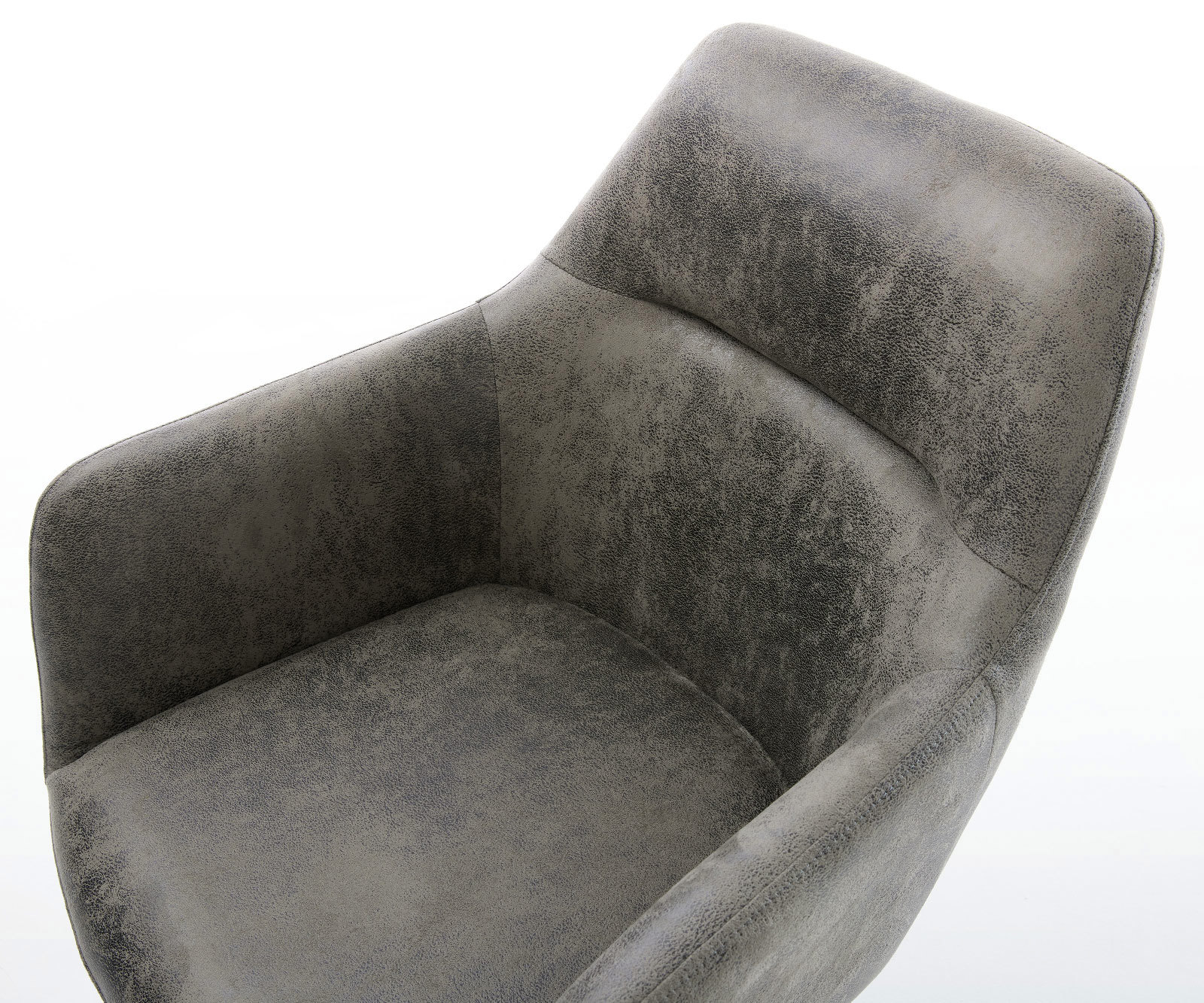 Freischwinger Pejo-Flex Mikrofaser Grau Antik Freischwinger flach Edelstahl Taschenfederkern 4