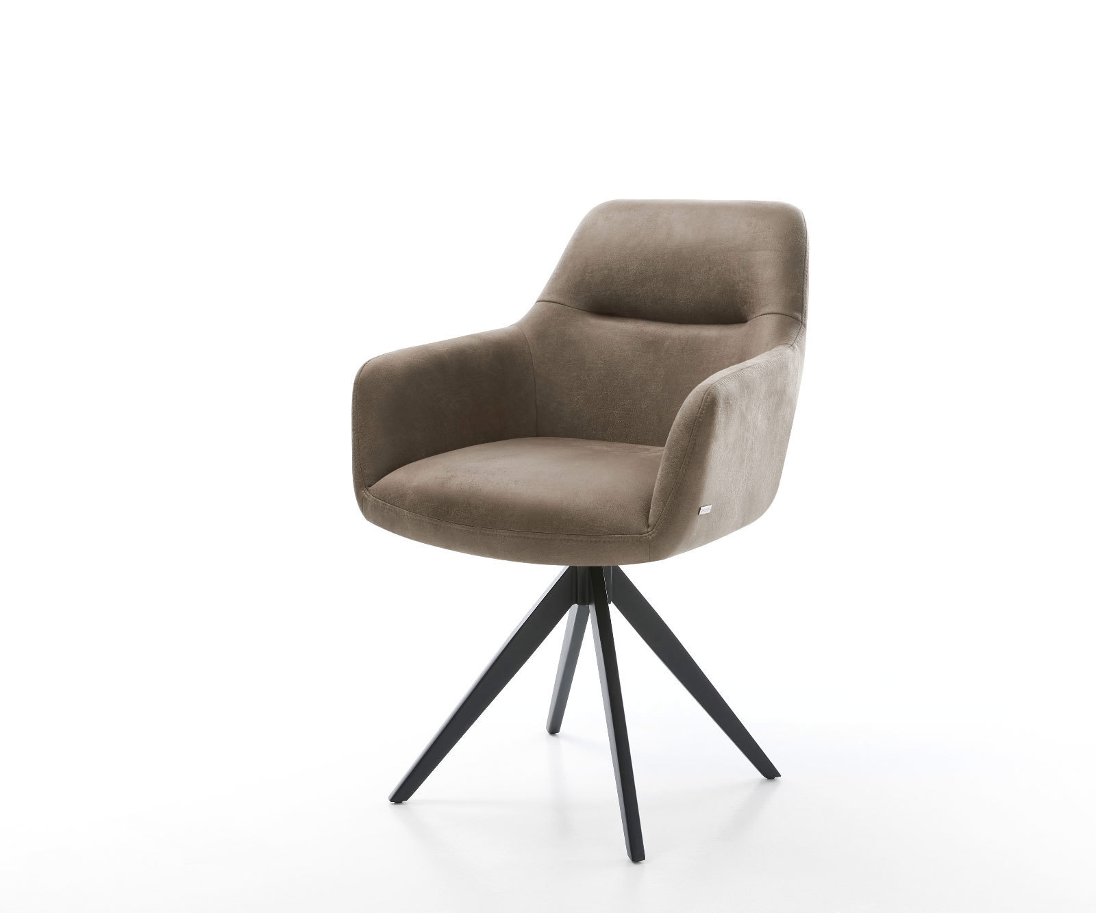 Esszimmerstuhl Pejo-Flex Mikrofaser Taupe Vintage Kreuzgestell kantig Schwa günstig online kaufen