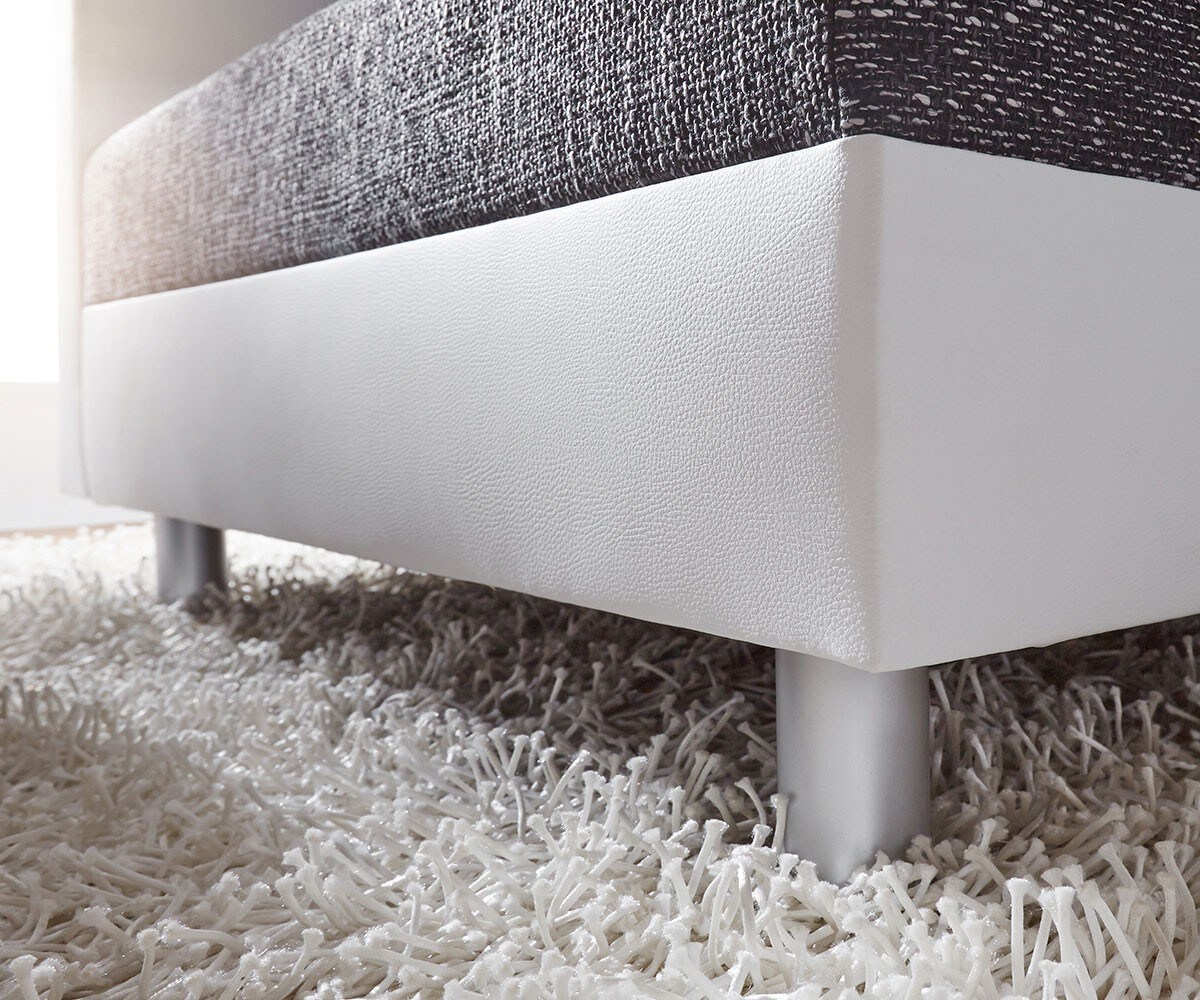 Ecksofa Clovis Weiss Schwarz Ottomane Links Modulsofa 5